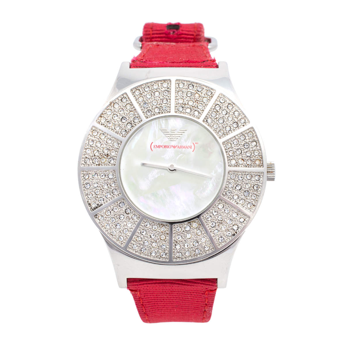 Pre Owned Emporio Armani Mother of Pearl Stainless Steel AR5754 Women's Wristwatch 38 mm