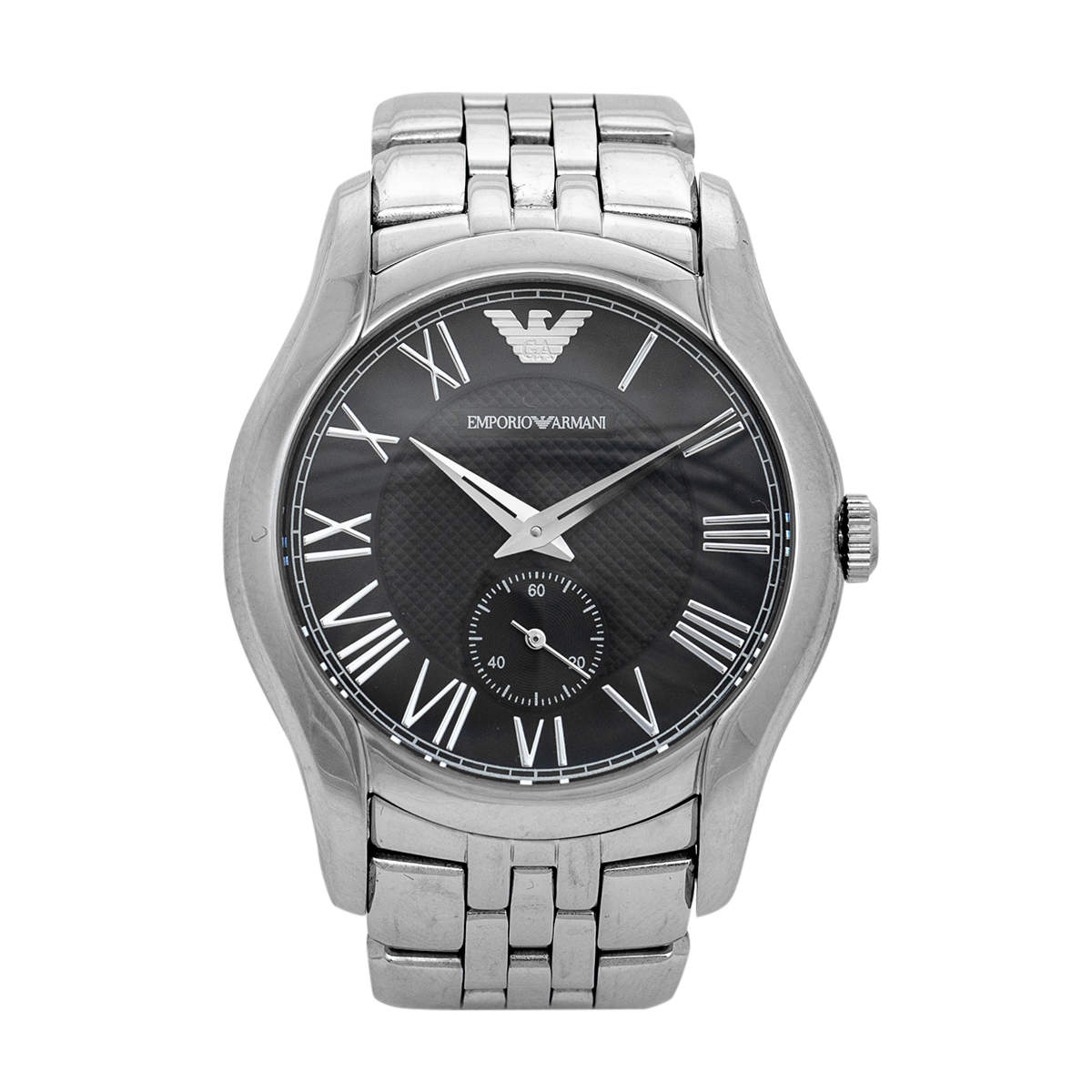 Pre Owned Emporio Armani Black Stainless Steel Classic AR1710 Women's Wristwatch 38 mm