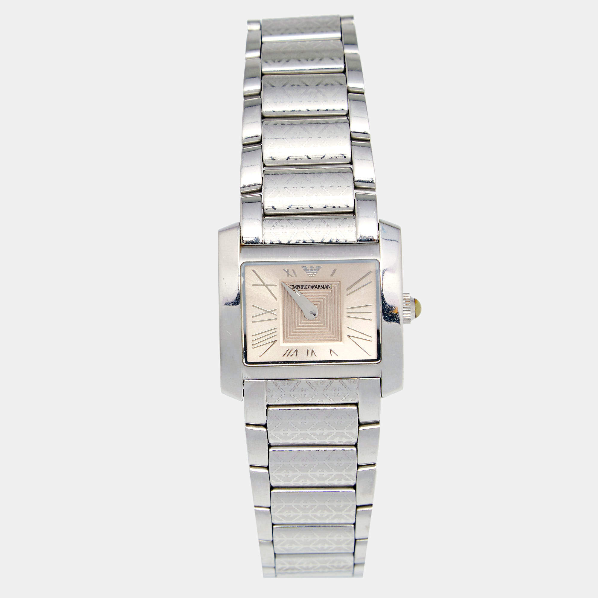Pre Owned Emporio Armani Champagne Stainless Steel AR5709 Women's Wristwatch 27 mm