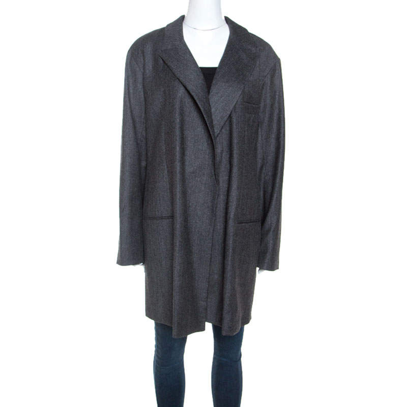 Equipment Charcoal Grey Wool Oversized Blazer S