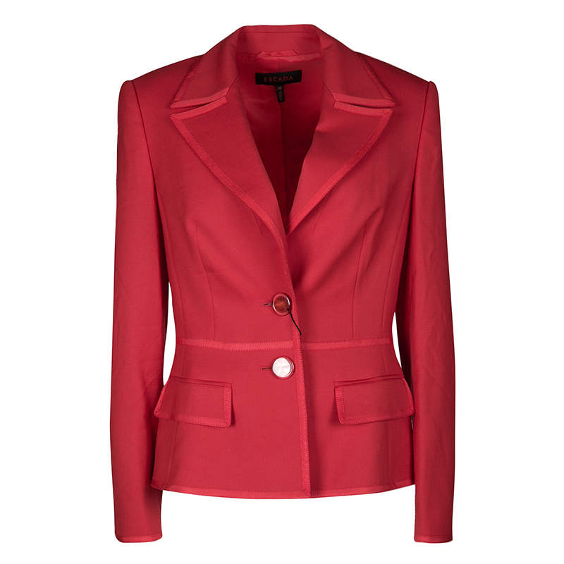 Escada Red Wool Tailored Blazer XS Escada | The Luxury Closet