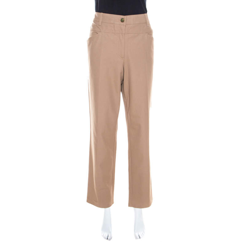 Pre Owned Escada Caramel Brown Stretch Denim Teresa Straight Leg Jeans XXL