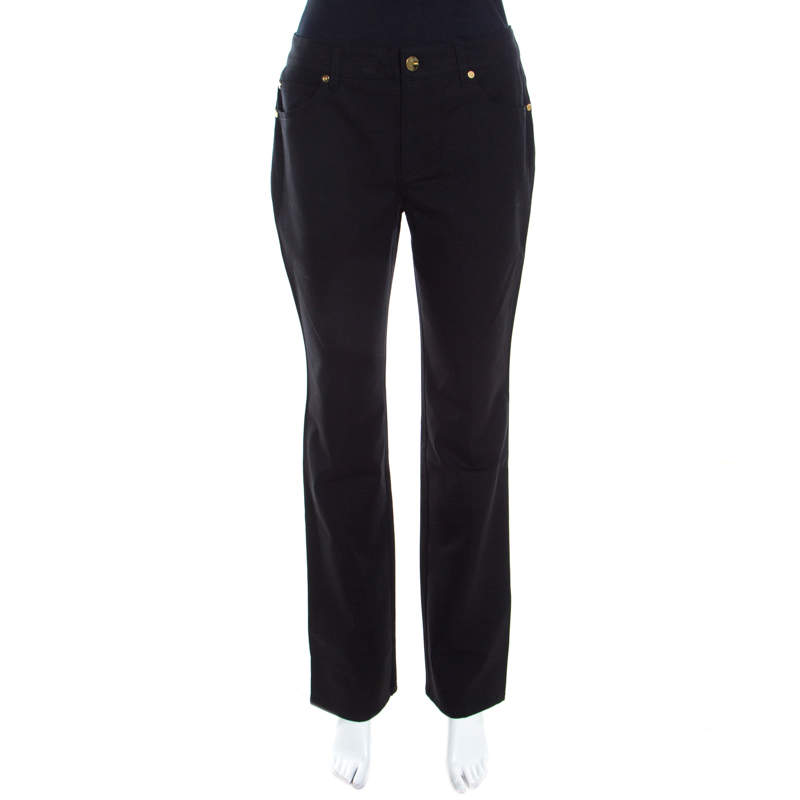 Escada Black Stretch Denim High Rise Straight Leg Tessa Jeans M
