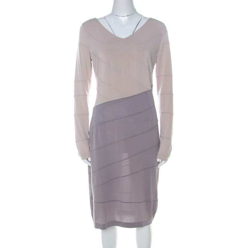 Escada Colorblock Stretch Jersey Paneled Eppa Dress M