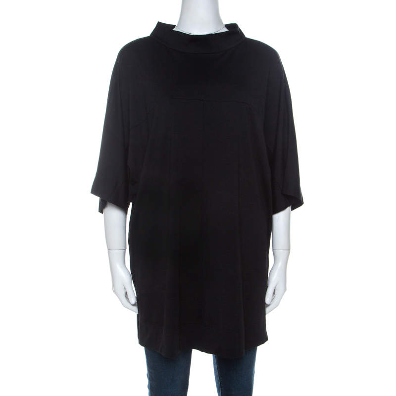 Escada Black Stretch Knit Oversized Nidris Tunic XL Escada | TLC