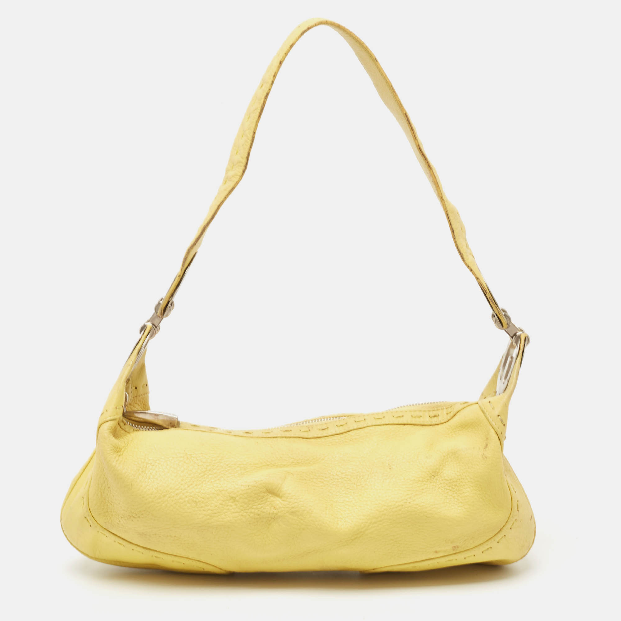Pre Owned Escada Yellow Leather Eluna Bag