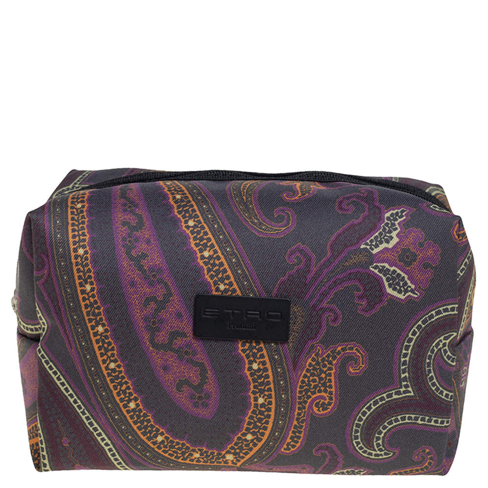 Pre Owned Etro Multicolor Paisley Fabric Makeup Case