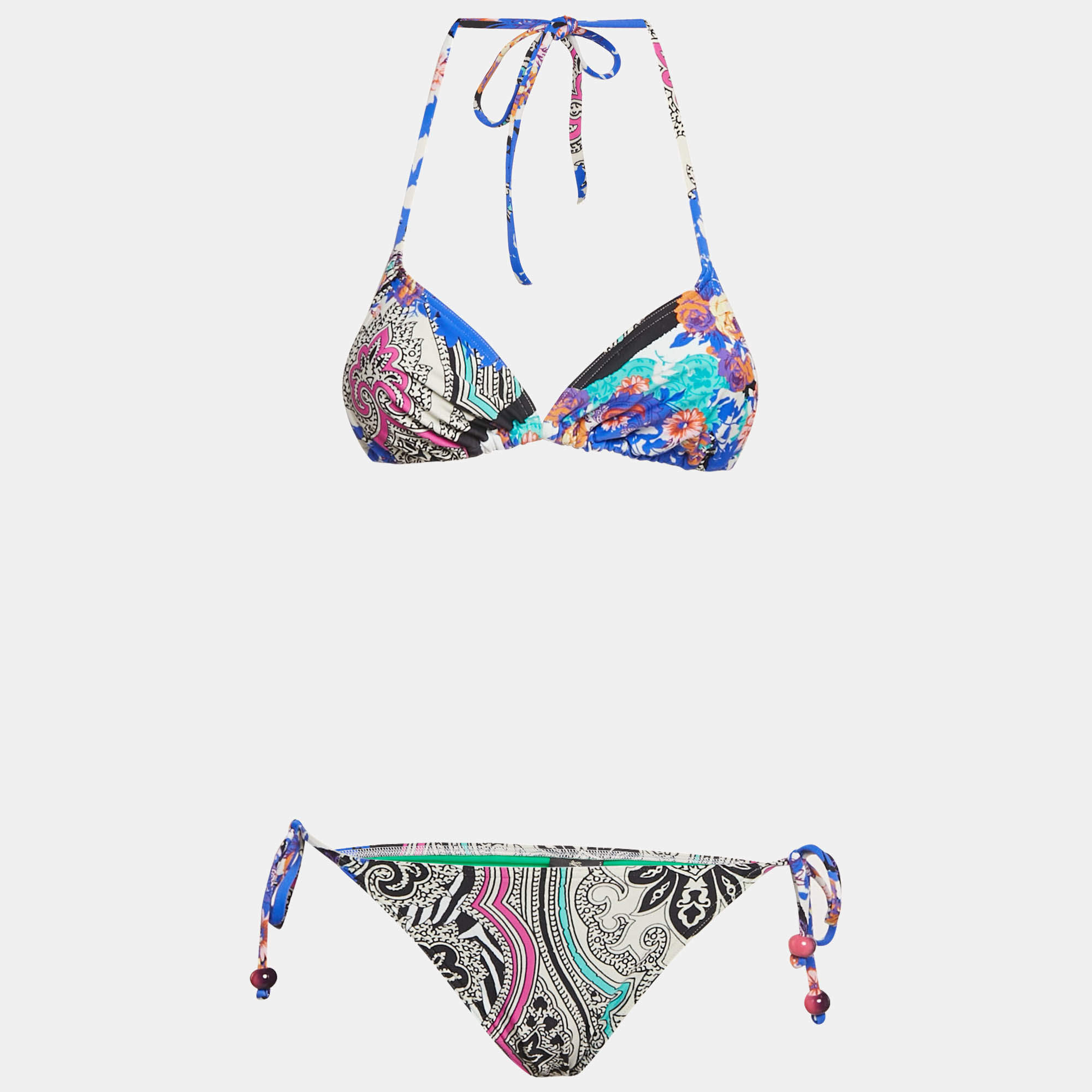 Etro Multicolor Printed Jersey Swimsuit M