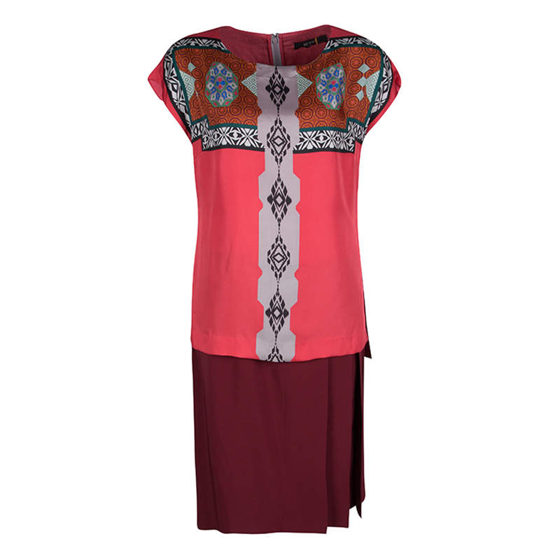 Etro Multicolor Printed Silk Layered Midi Dress M