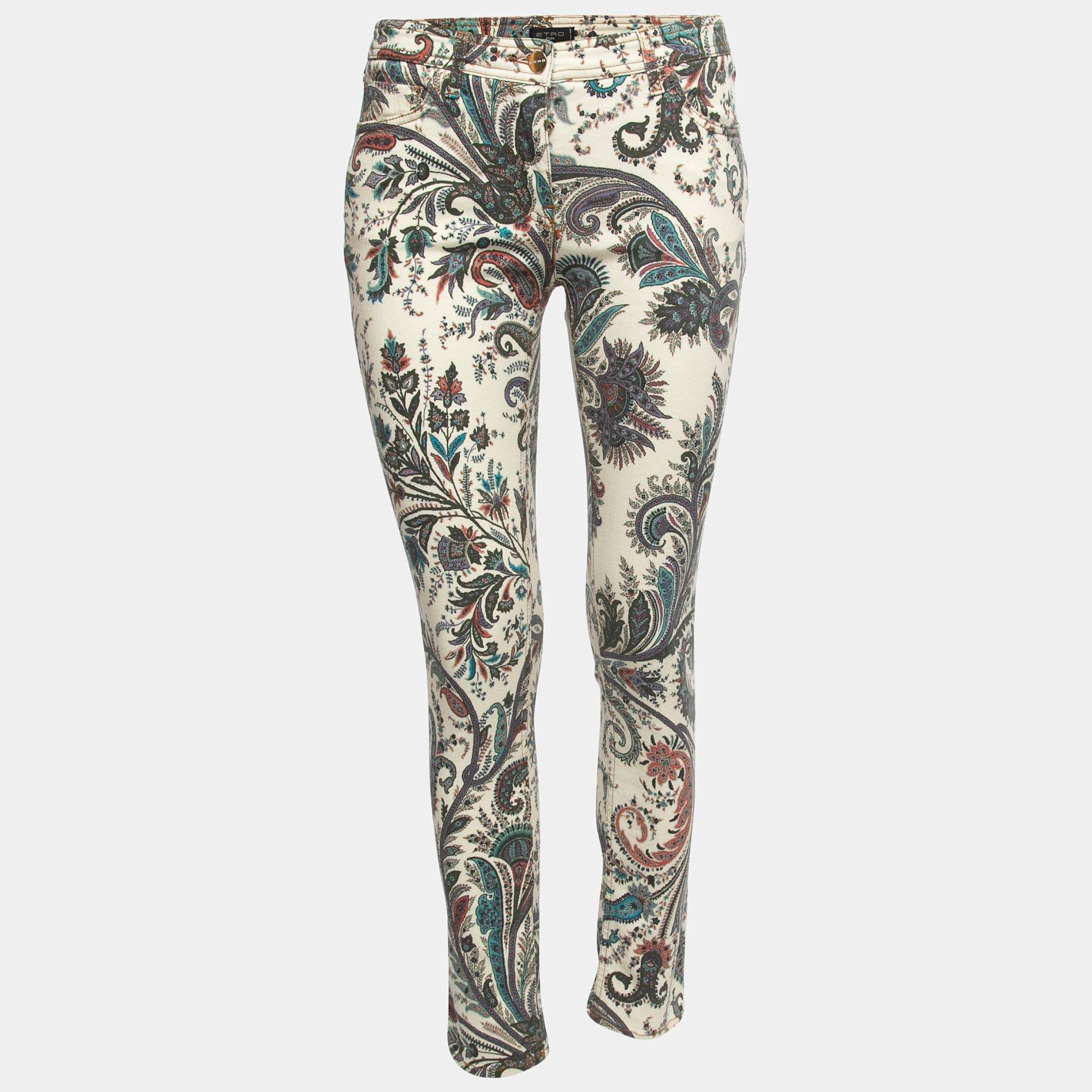 Etro Multicolor Printed Cotton Pants M