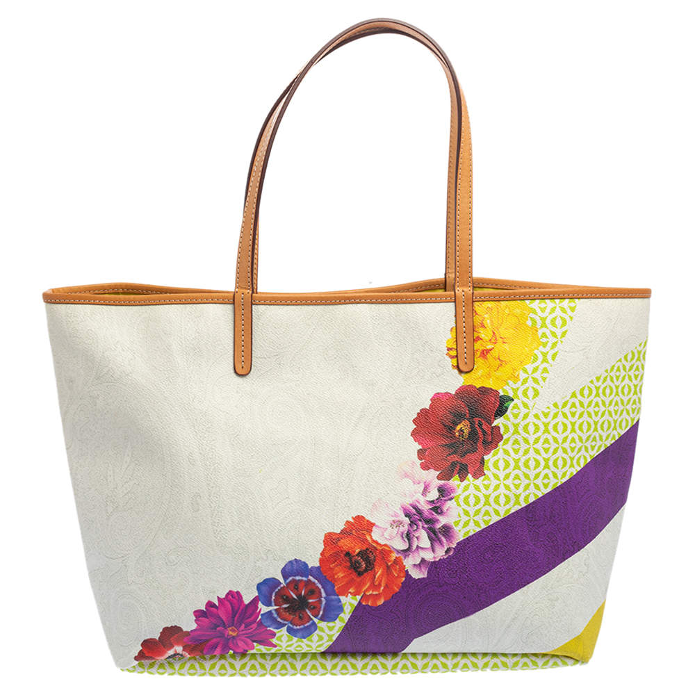 حقيبة يد إيترو طباعة زهور بى فى سى  متعددة الألوان 