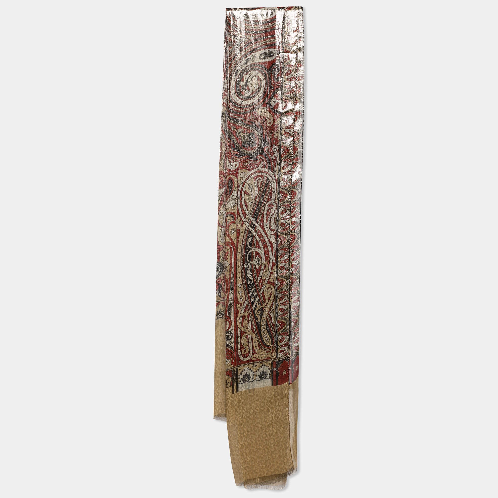 Etro Multicolor Printed Silk Blend Lurex Stole