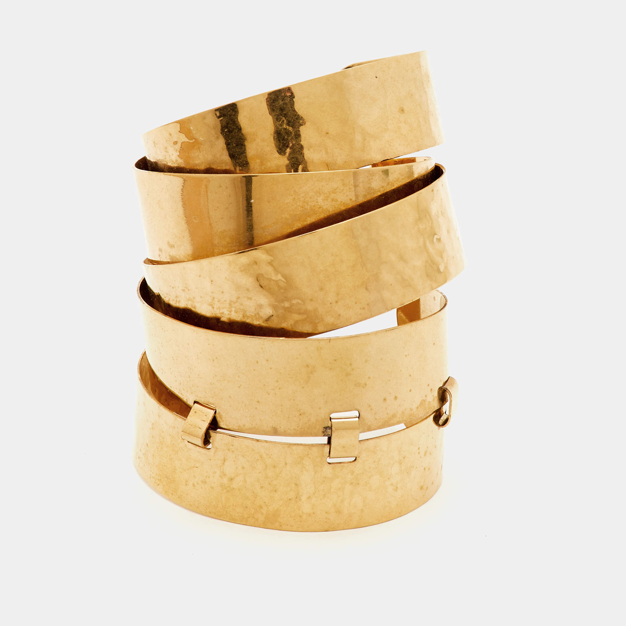 Pre Owned Etro Gold Tone Cuff Bracelet