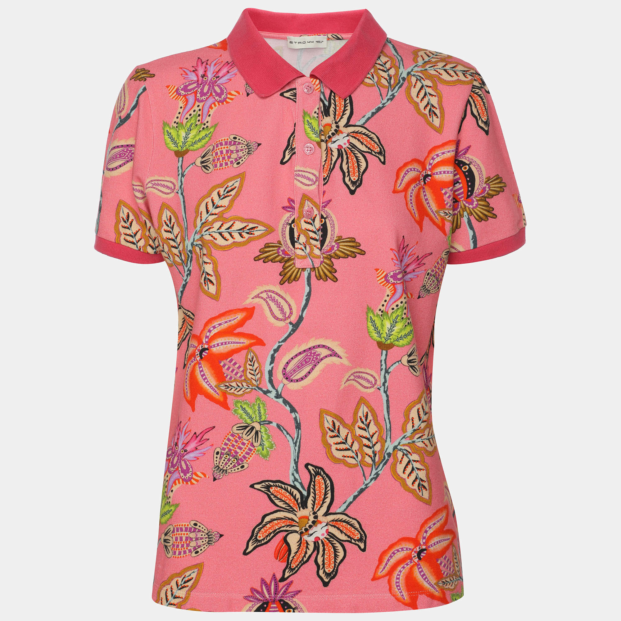 مملوكة مسبقًا Etro Pink Floral Printed Fabric T-Shirt M