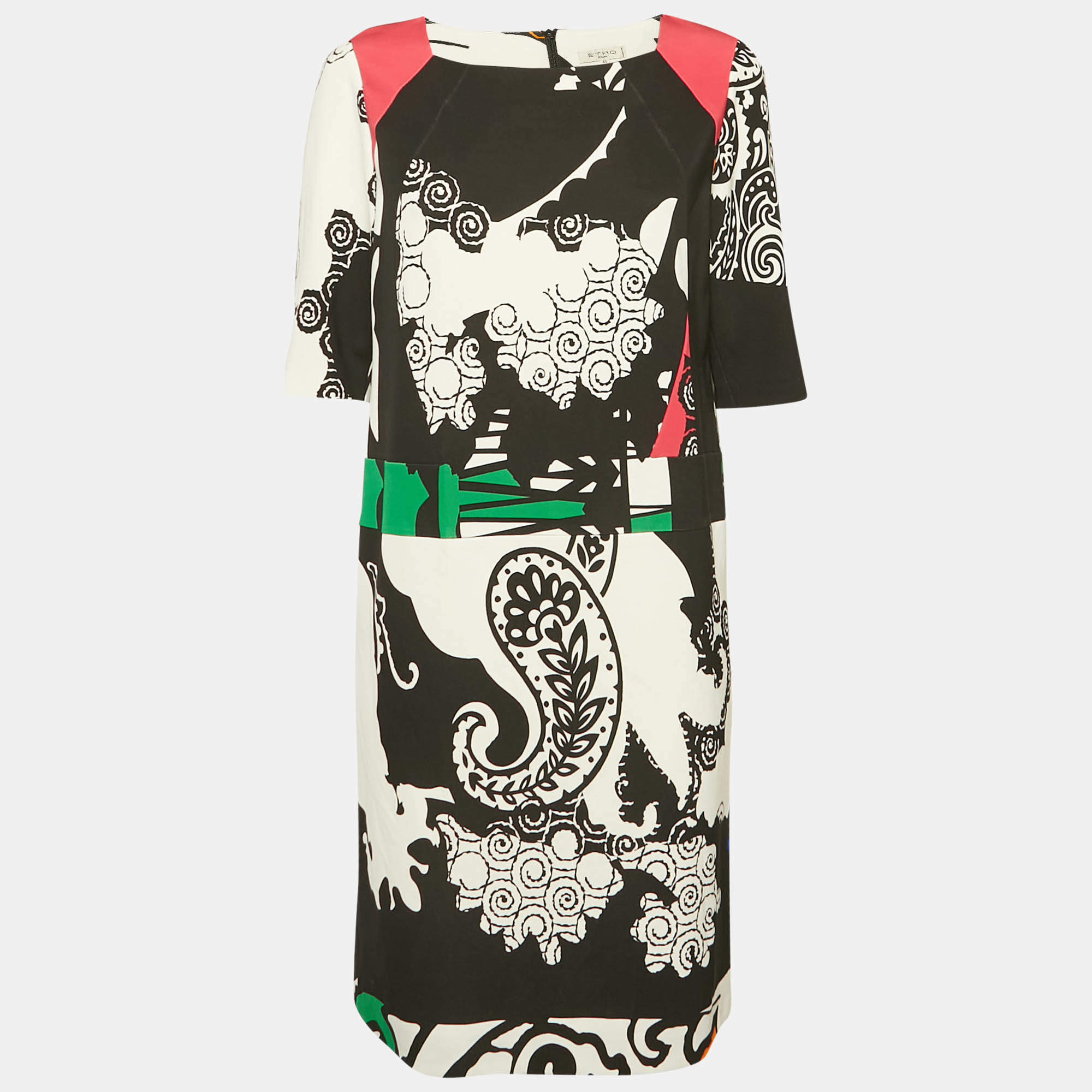 مملوكة مسبقًا فستان قصير قميص مطبوع إيترو أسود كبير