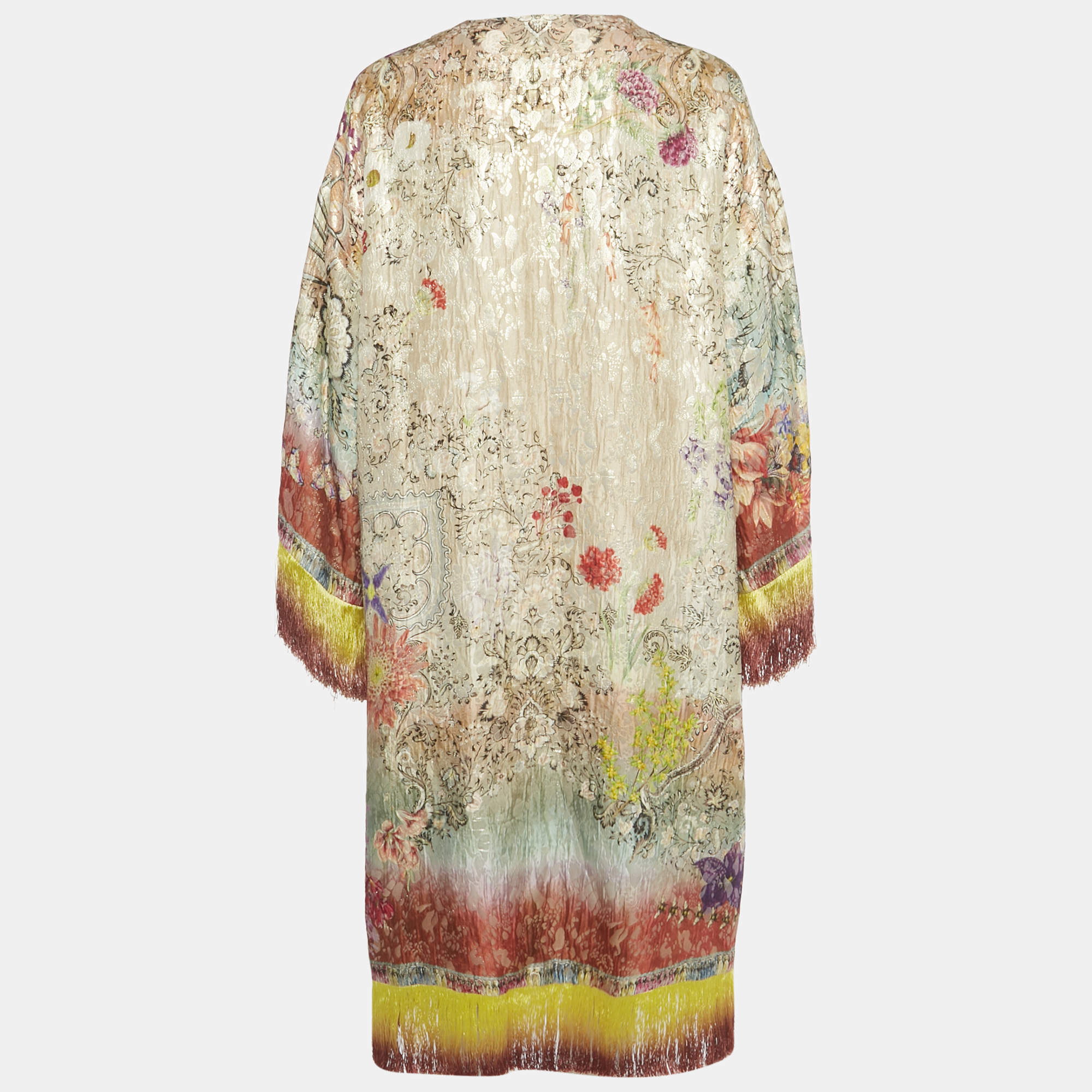 Pre Owned Etro Multicolor Lurex Tassel Detail Poncho One Size