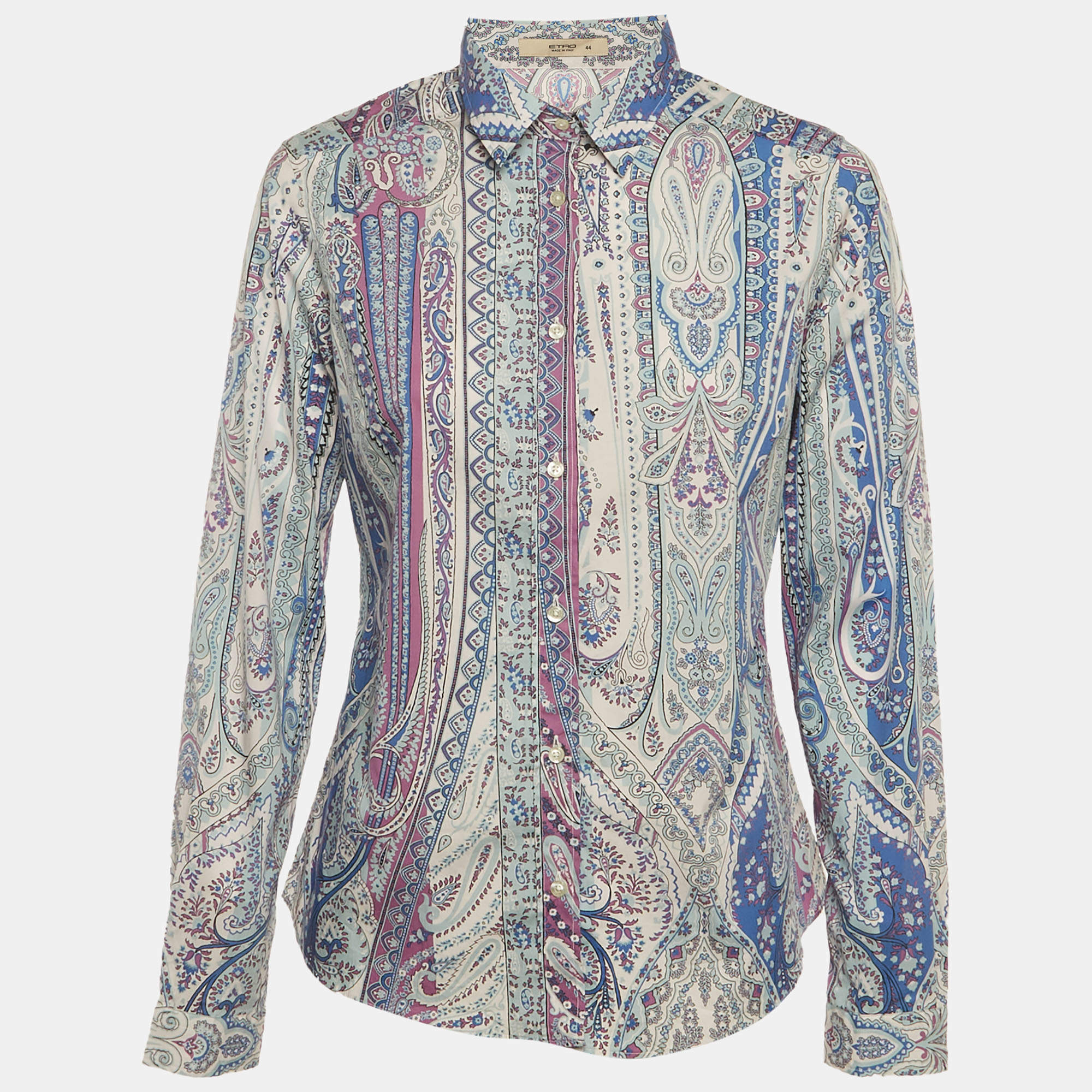 Pre Owned Etro Multicolour Paisley Print Cotton Long Sleeve Shirt M