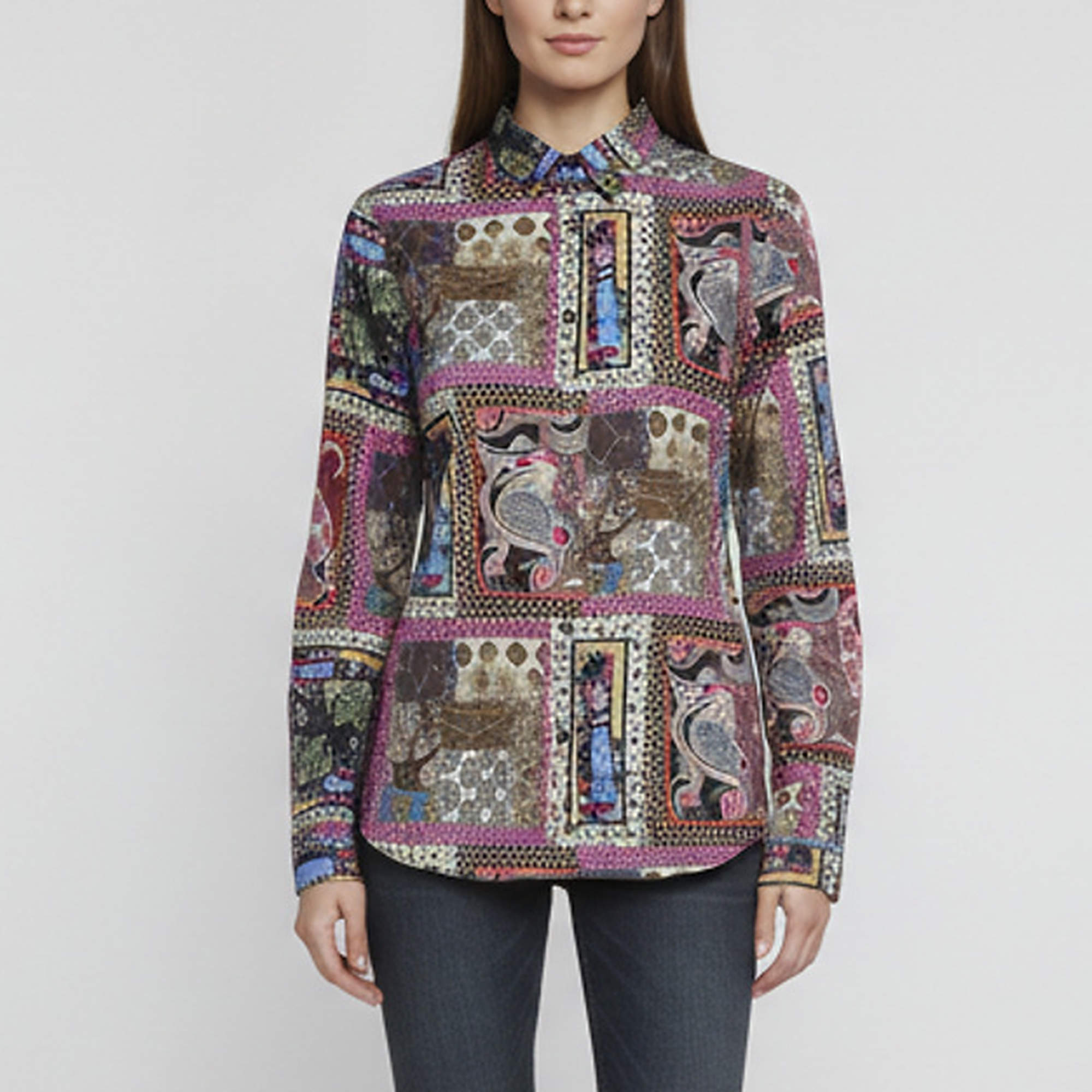 Pre Owned Etro Multicolor Paisley Print Cotton Slim Fit Shirt L 