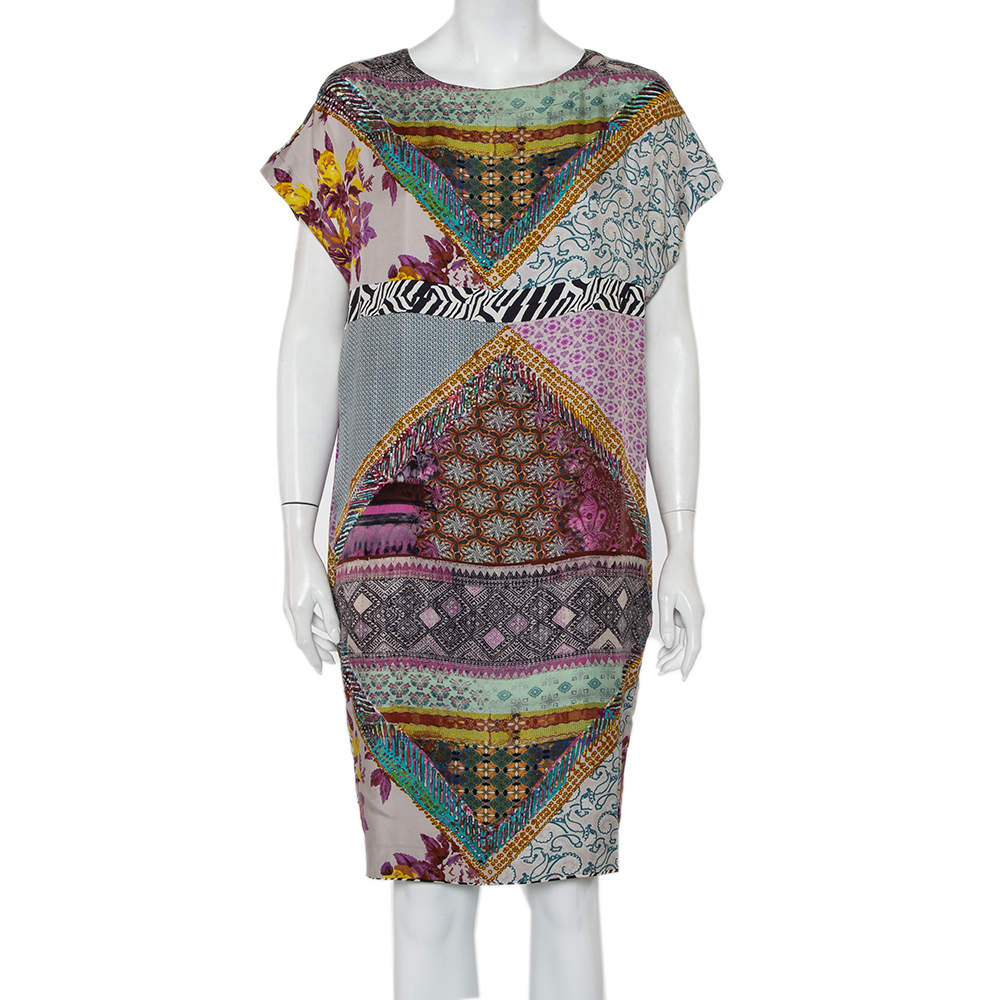 مملوكة مسبقًا Etro Multicolor Printed Silk Oversized Shift Dress M