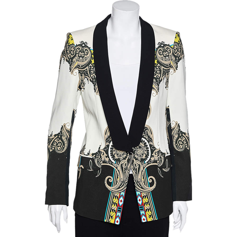 Etro Multicolor Printed Crepe Button Front Blazer M