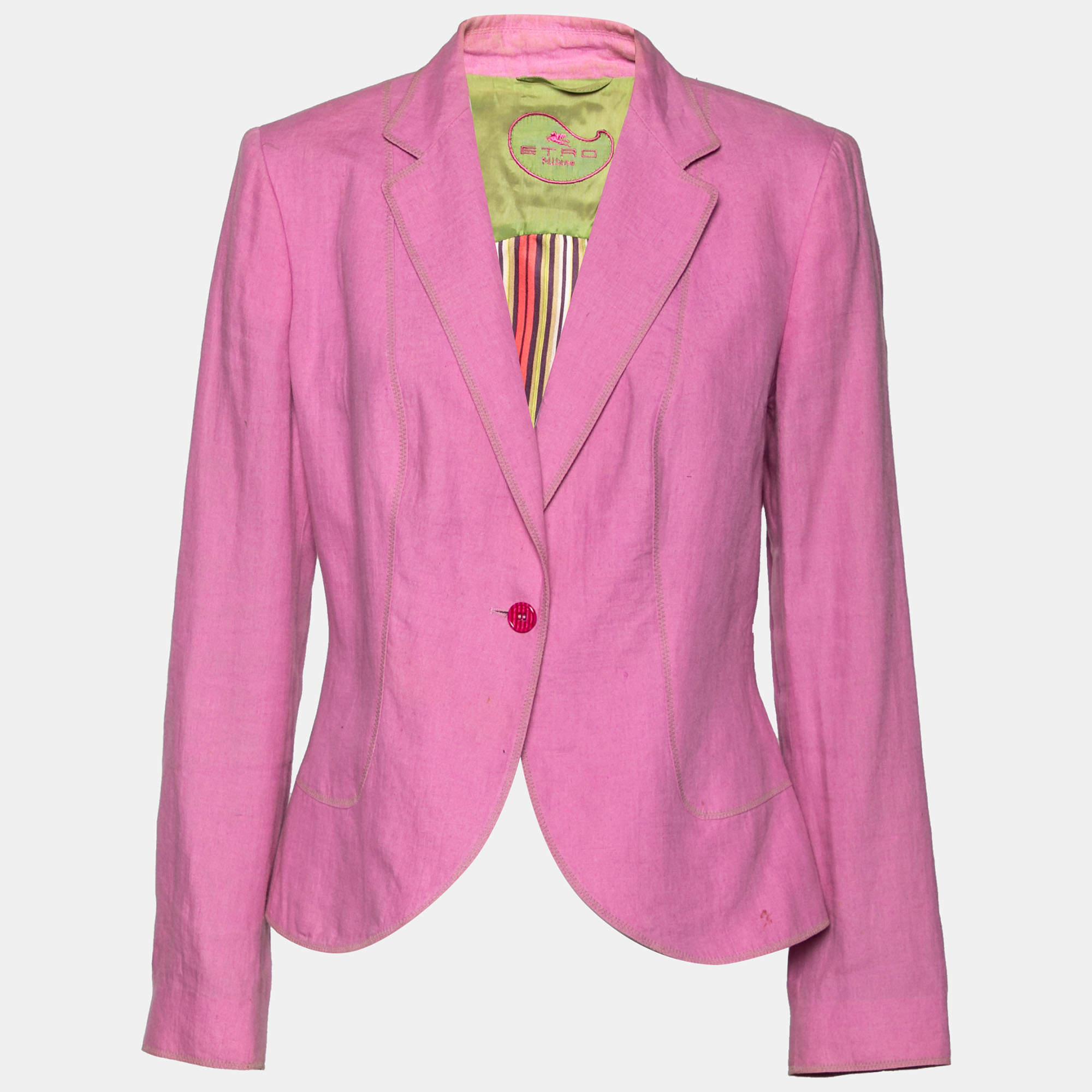 Etro Pink Linen Long Sleeve Jacket L Etro | TLC