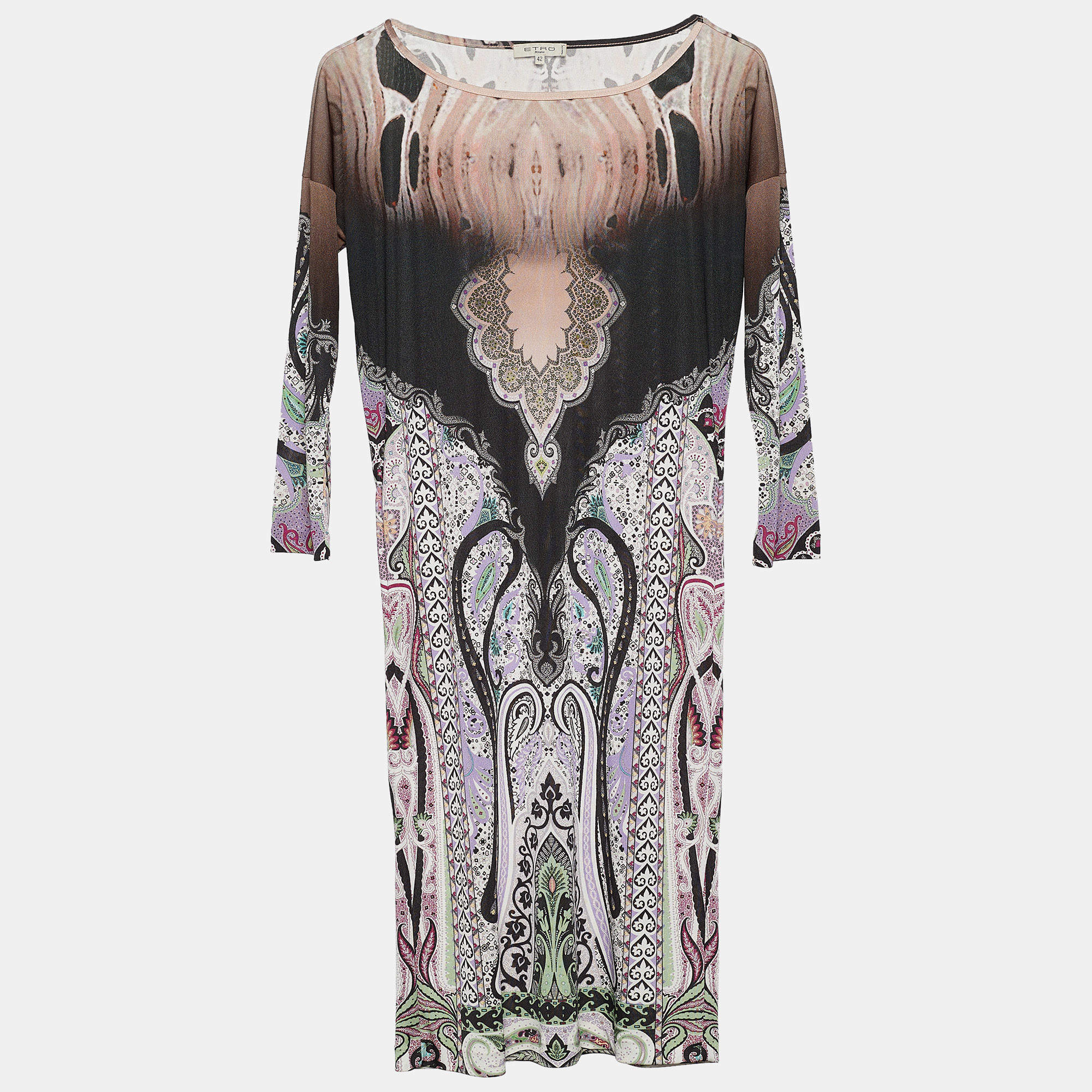 Etro Multicolor Printed Jersey Shift Dress M