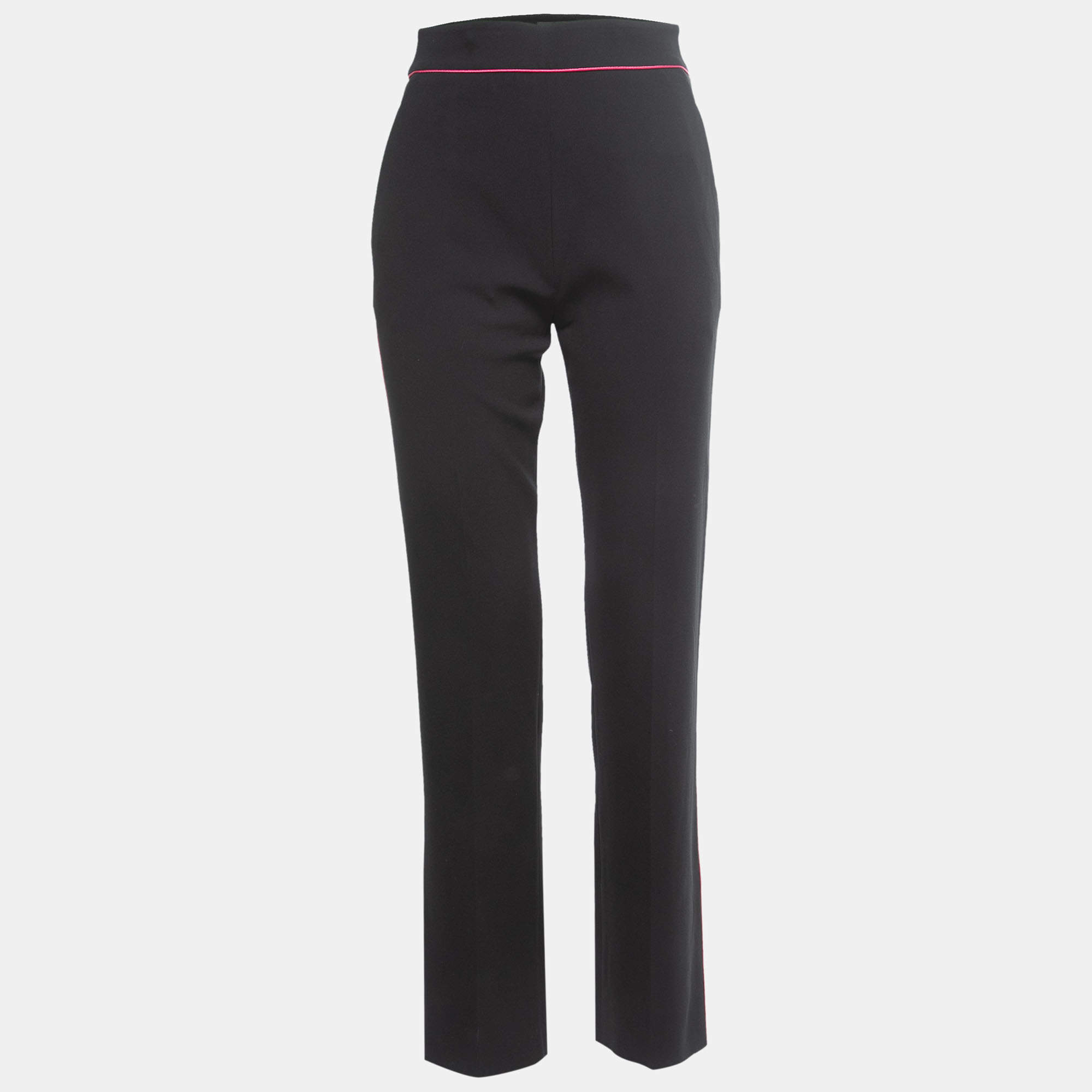 Etro Black Crepe High Waist Straight Fit Trousers S