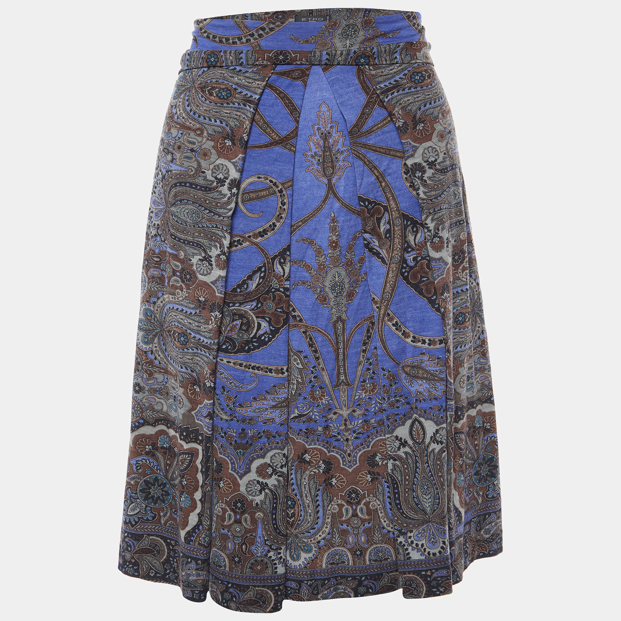 Etro Multicolor Printed Wool Mini Skirt L