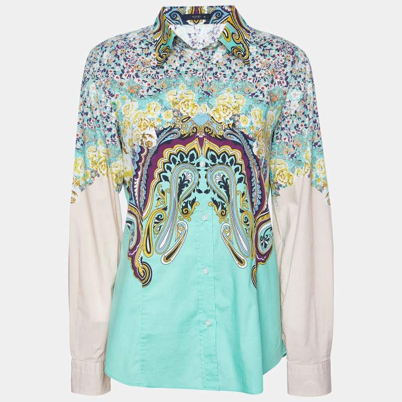 Pre Owned Etro Multicolor Floral Print Cotton Shirt L