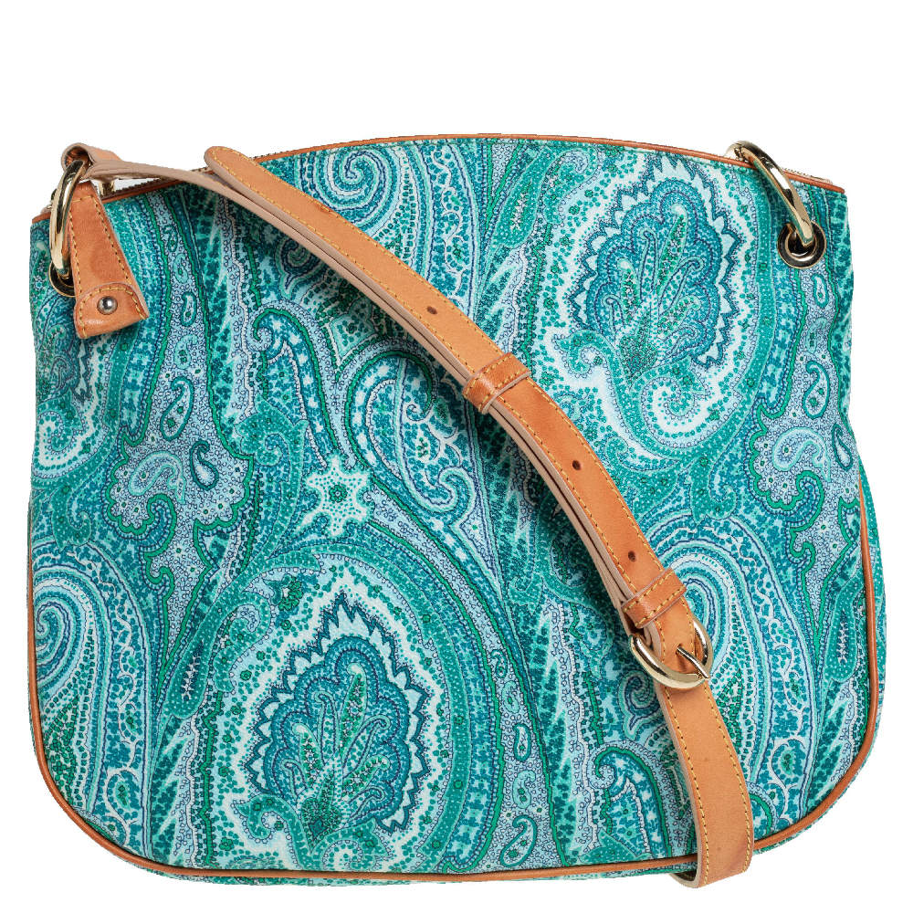 مملوكة مسبقًا Etro Paisley Print Coated Canvas Shoulder Bag