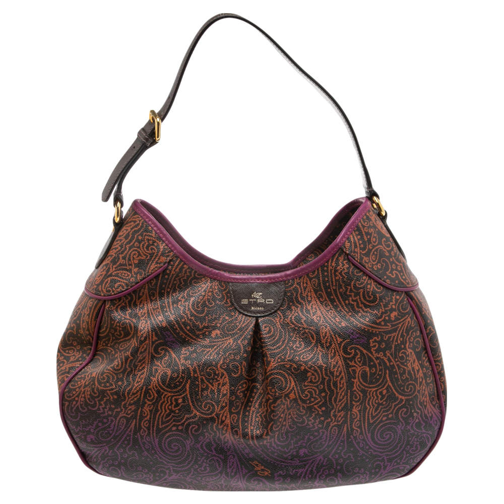 Pre Owned Etro Multicolor Paisley Printed Canvas Hobo