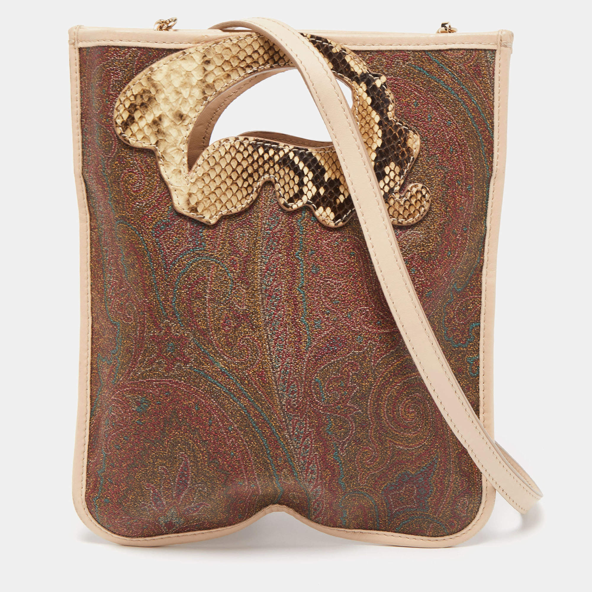 ETRO Paisley pattern beige shoulder bag