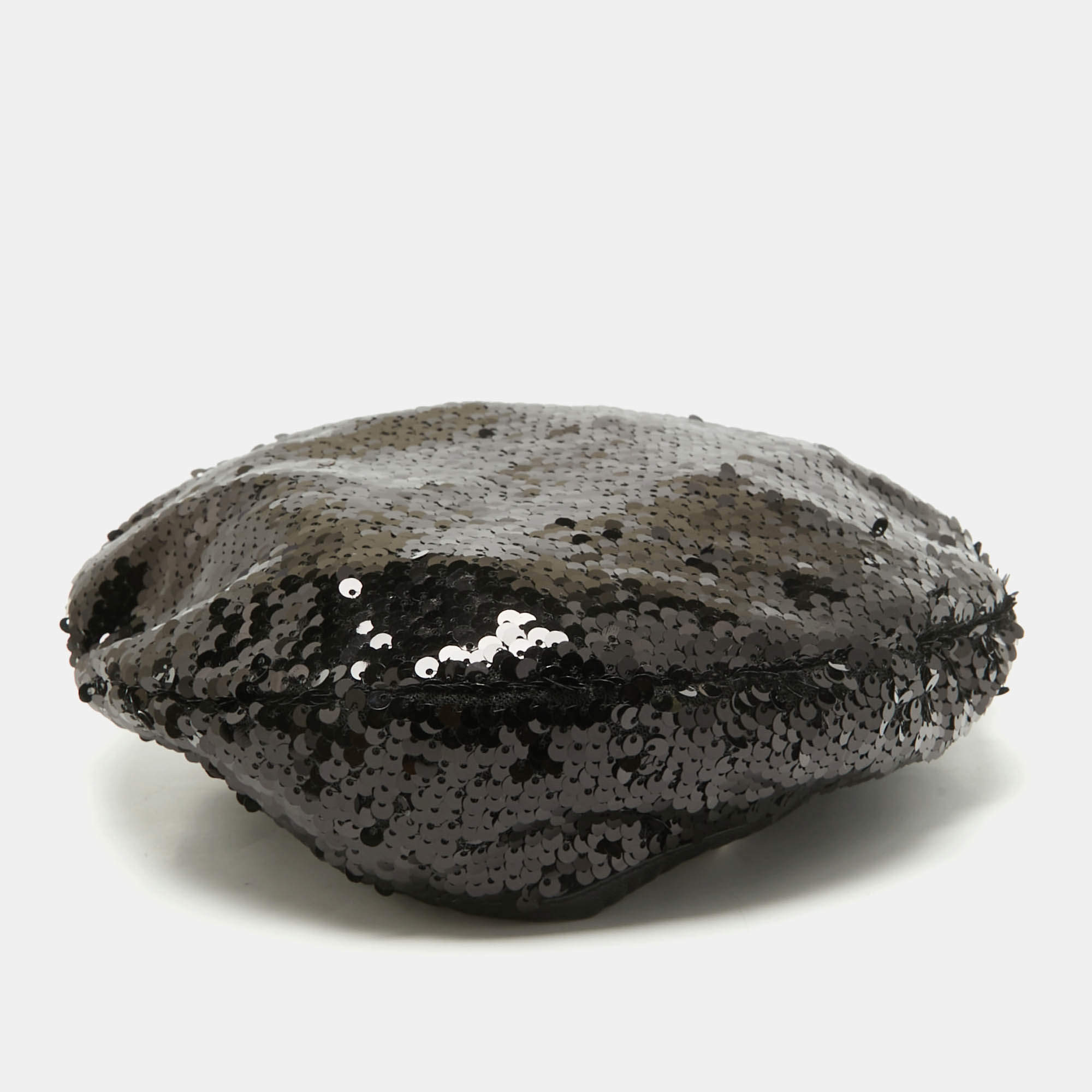 Eugenia Kim Black Sequin Beret Cap S