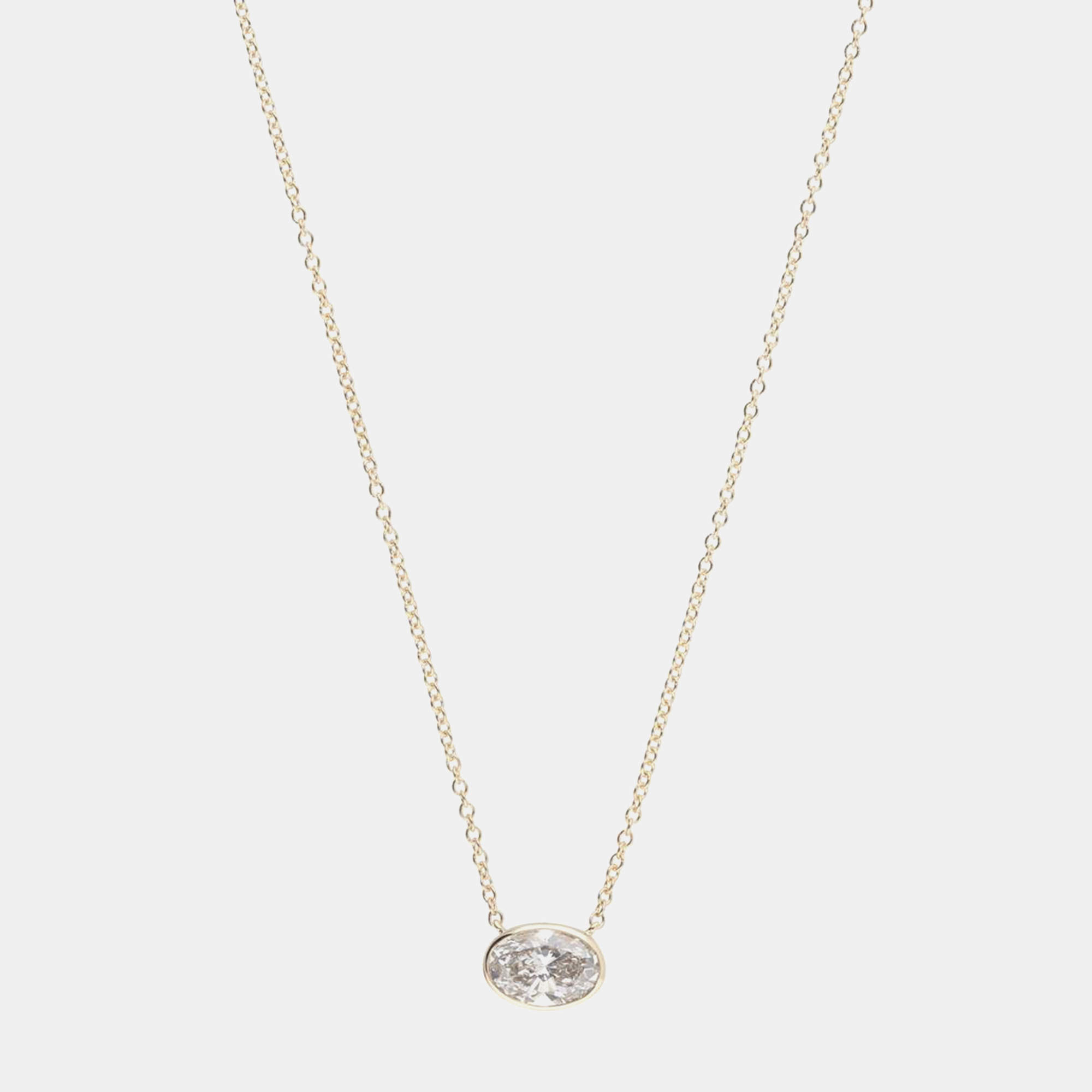 14K Yellow Gold  Lab Grown Diamond Pendant Necklace (0.95 cts)