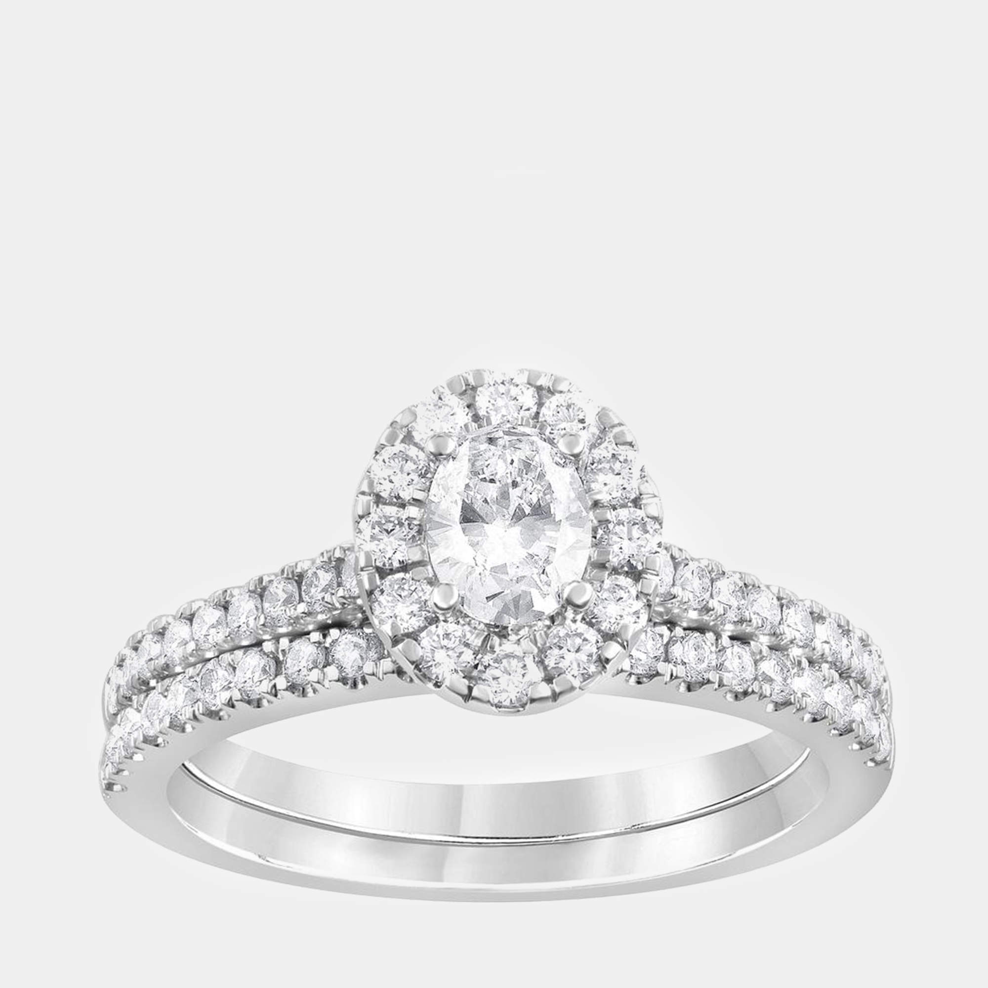 14K White Gold  Lab Grown Diamond Bridal Set (1 cts)