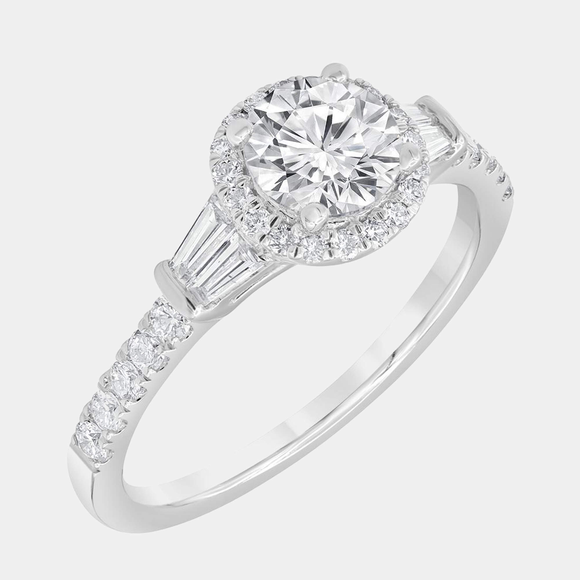 مملوكة مسبقًا 14K White Gold Lab Grown Diamond Engagement Ring (1.25 cts) US 7