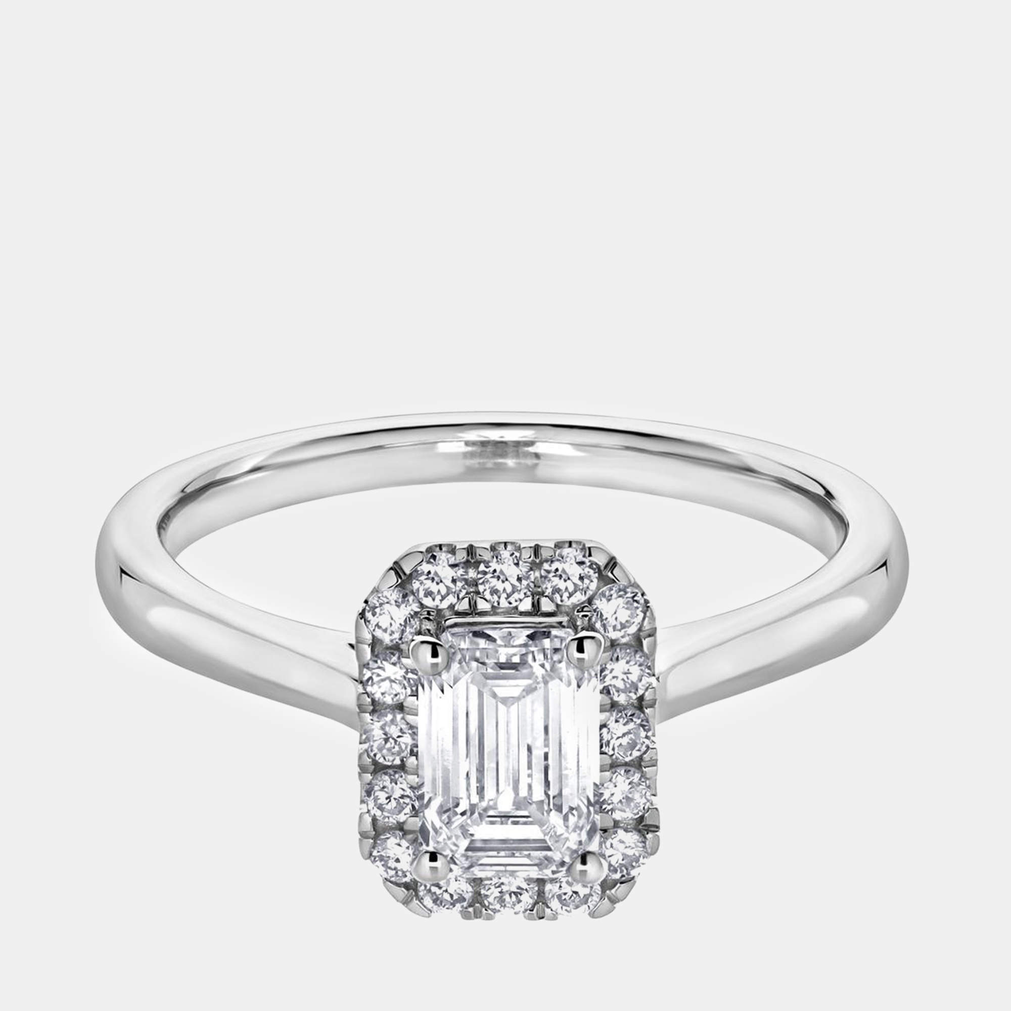 14K White Gold  Lab Grown Diamond Solitaire plus Ring  (0.9 cts) US 7