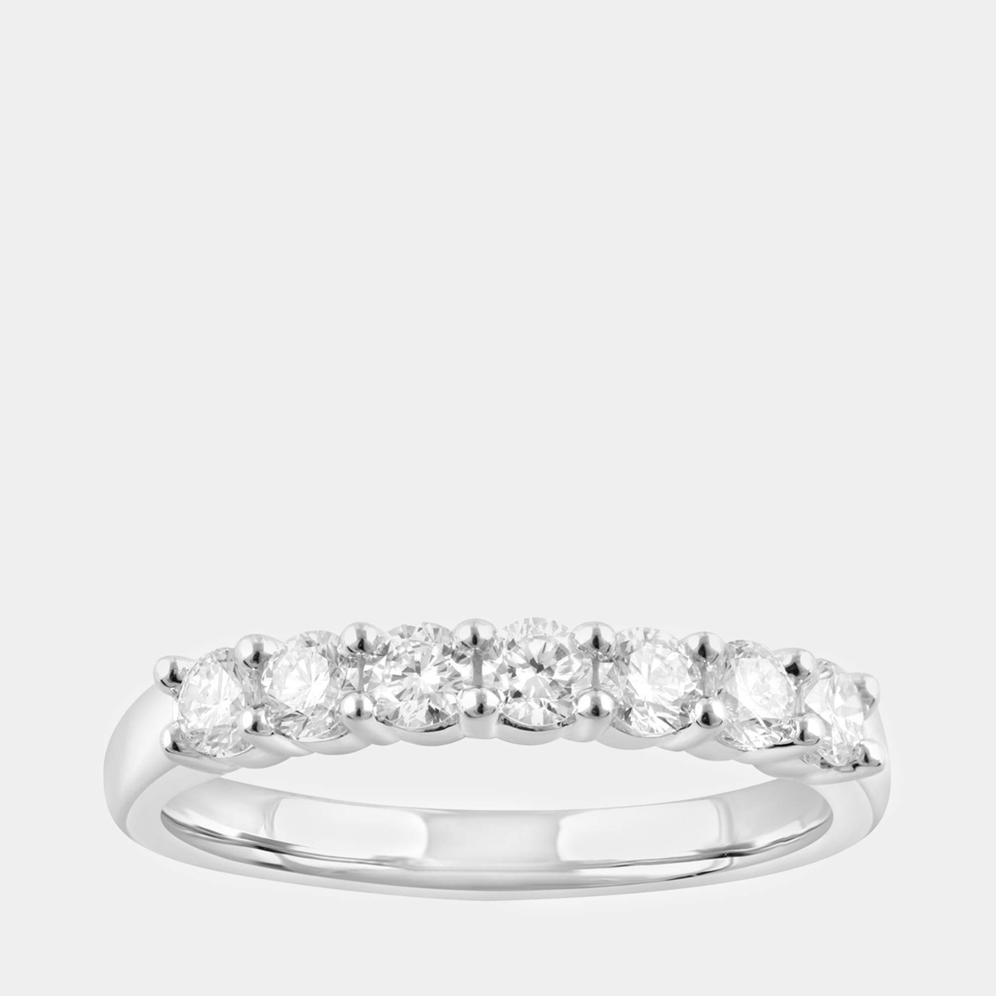 14K White Gold  Lab Grown Diamond Seven Stone Band (0.7 cts)