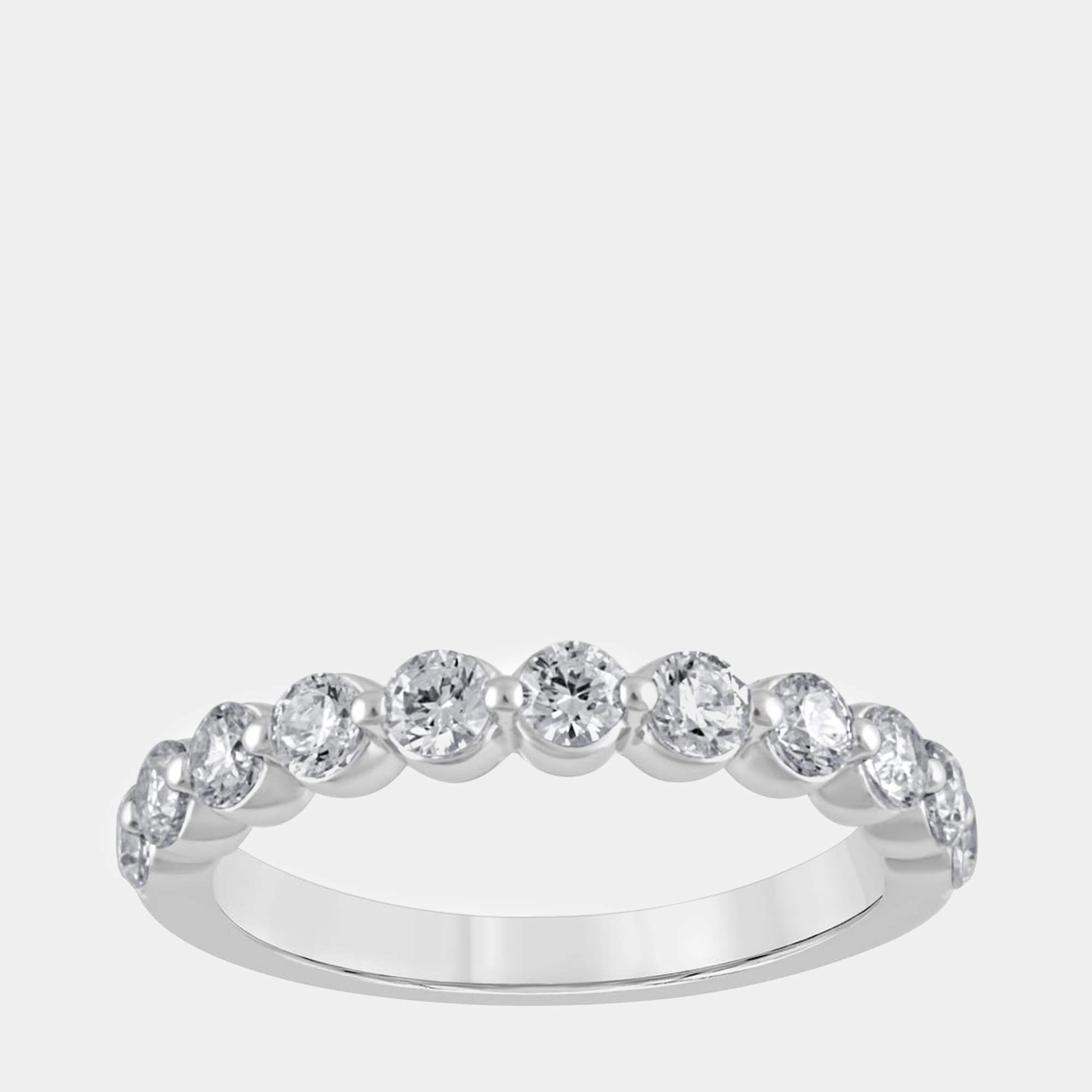 14K White Gold  Lab Grown Diamond Band (1 cts)