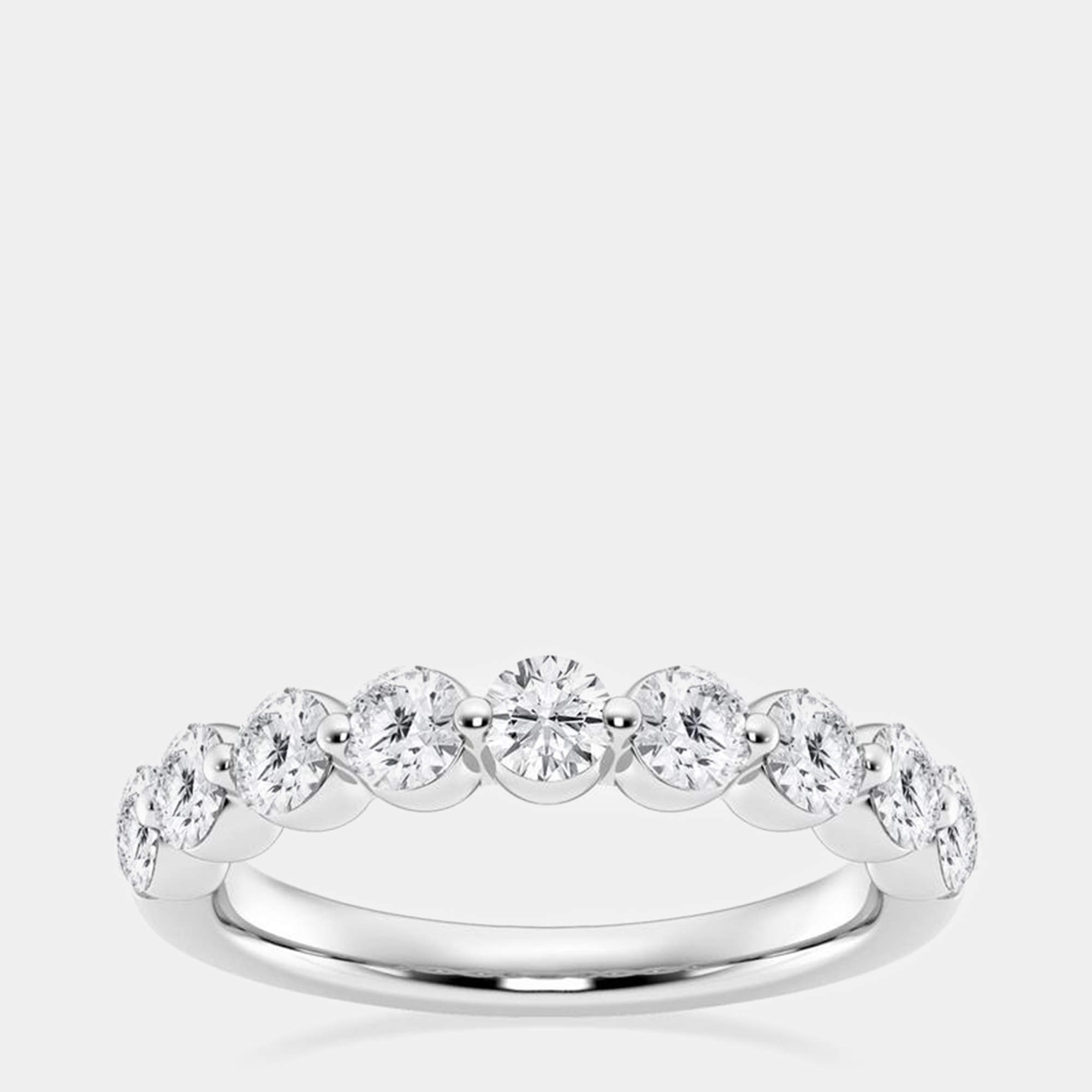 14K White Gold  Lab Grown Diamond Band (1 cts)