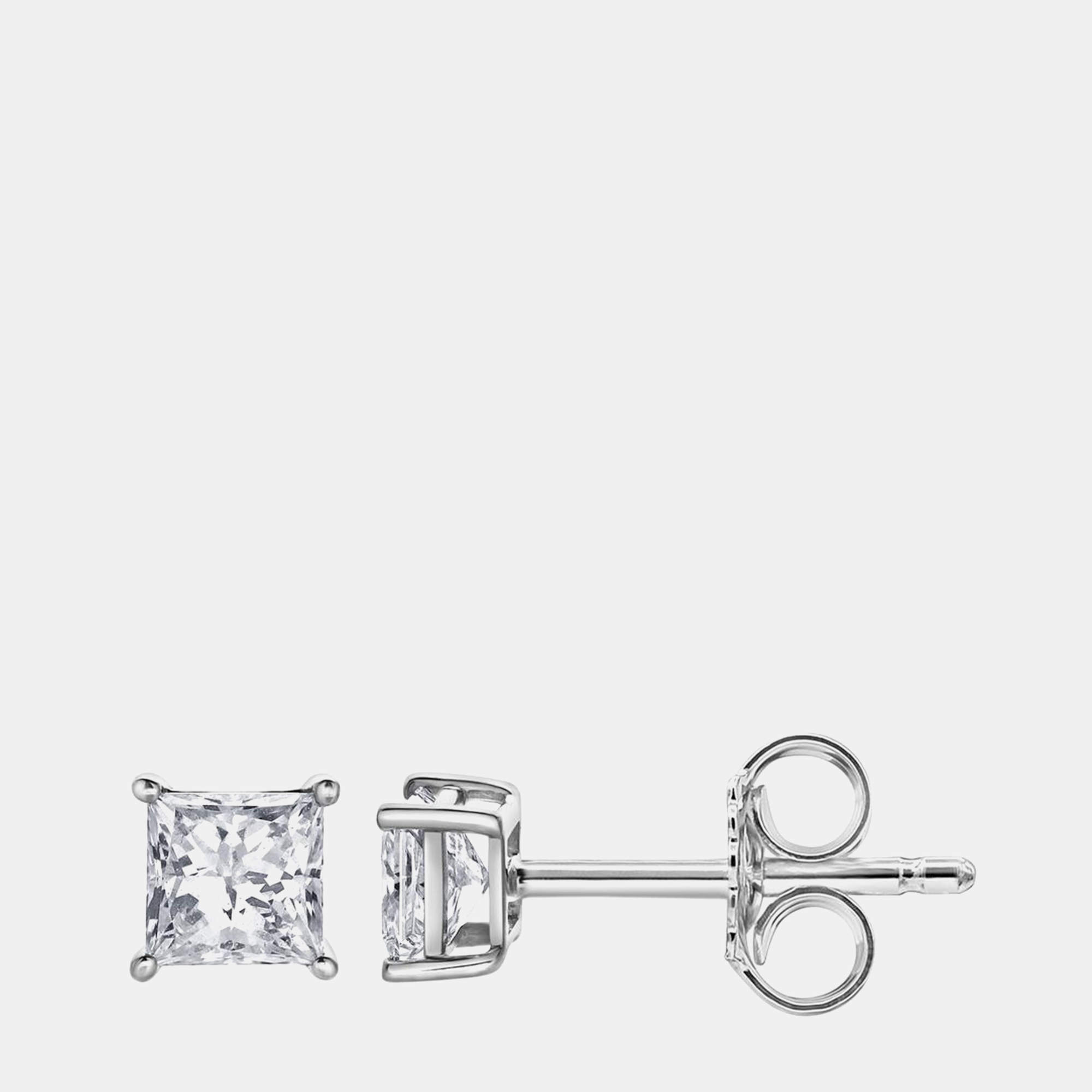14K White Gold  Lab Grown Diamond Basic Stud Earring (0.78 cts)