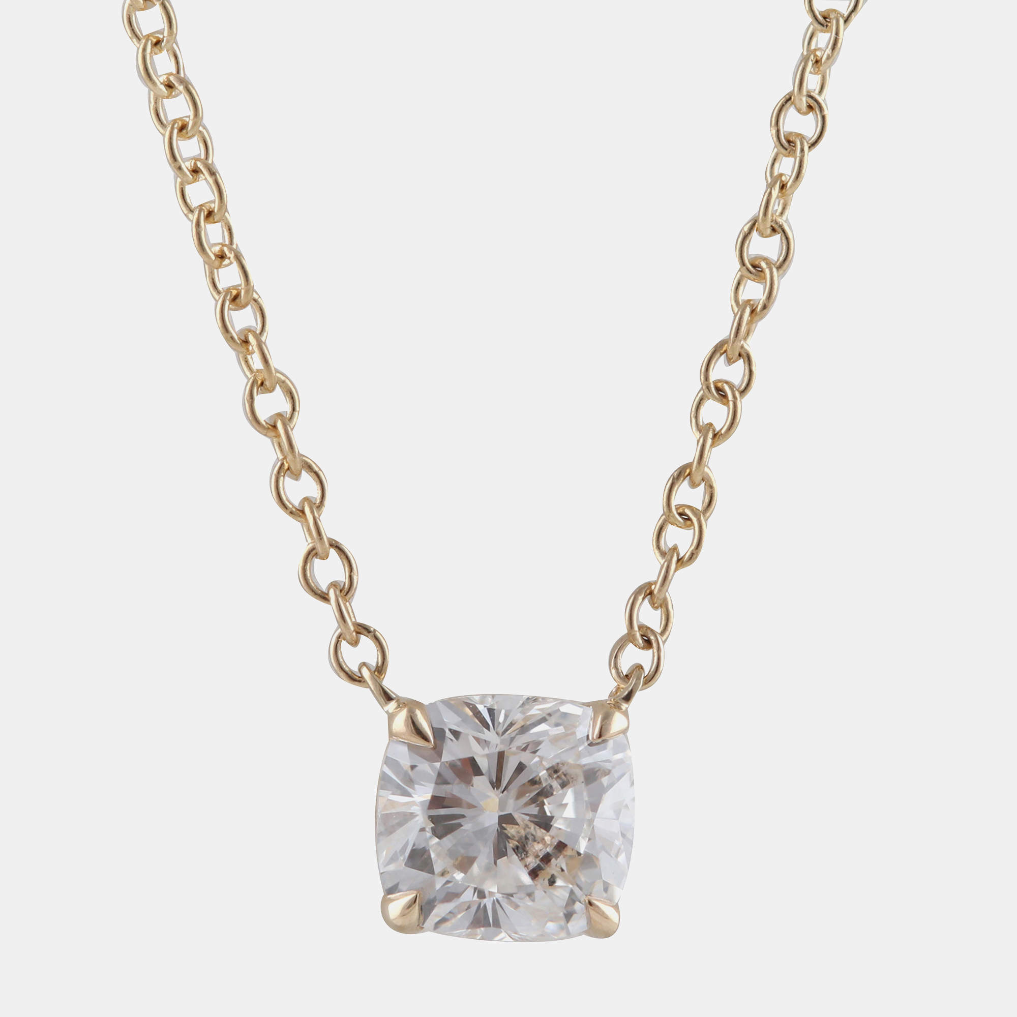 14K Yellow Gold  Lab Grown Diamond Solitaire Pendant  (0.58 cts)