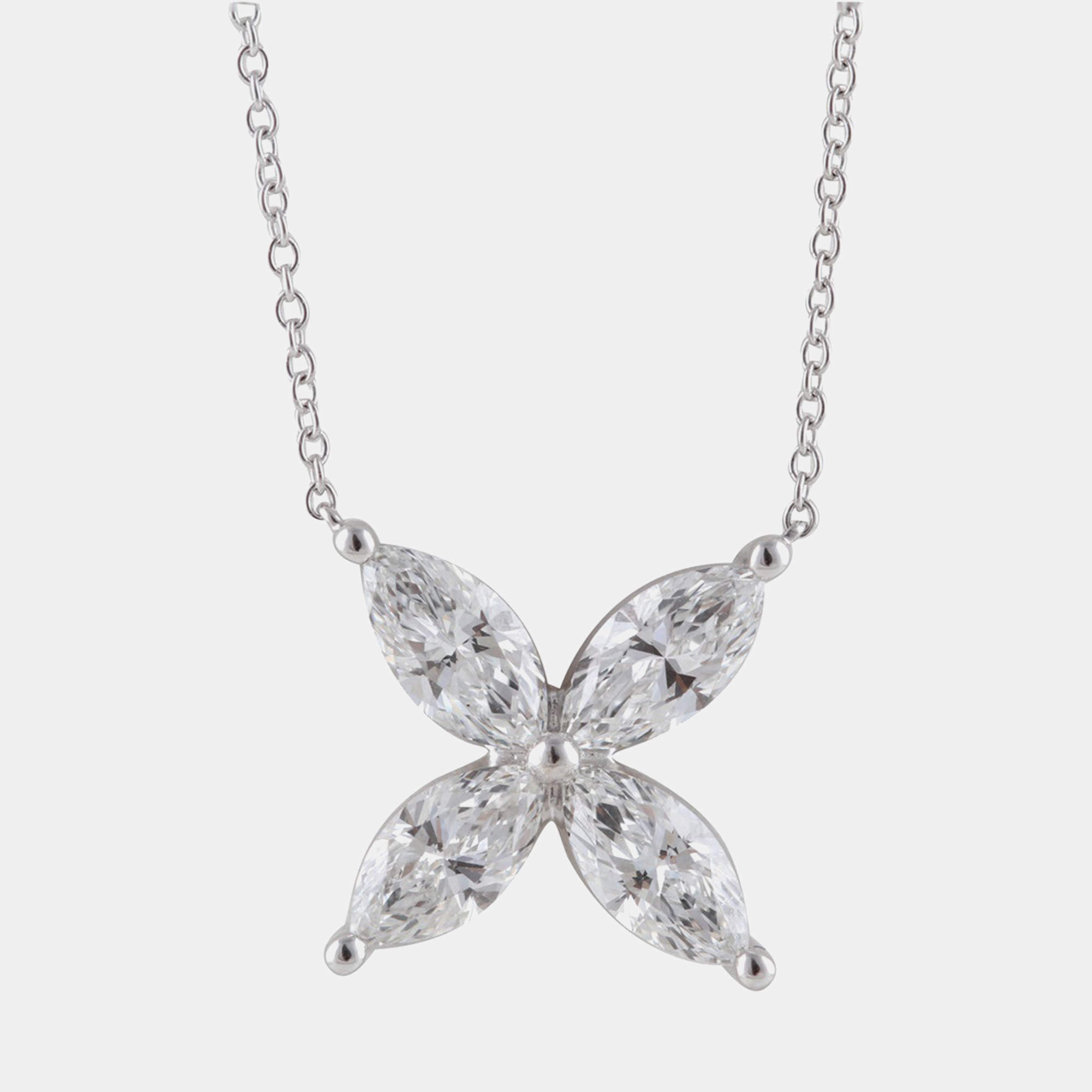 14K White Gold  Lab Grown Diamond 4 Stone Butterfly Pendant (2.45 cts)