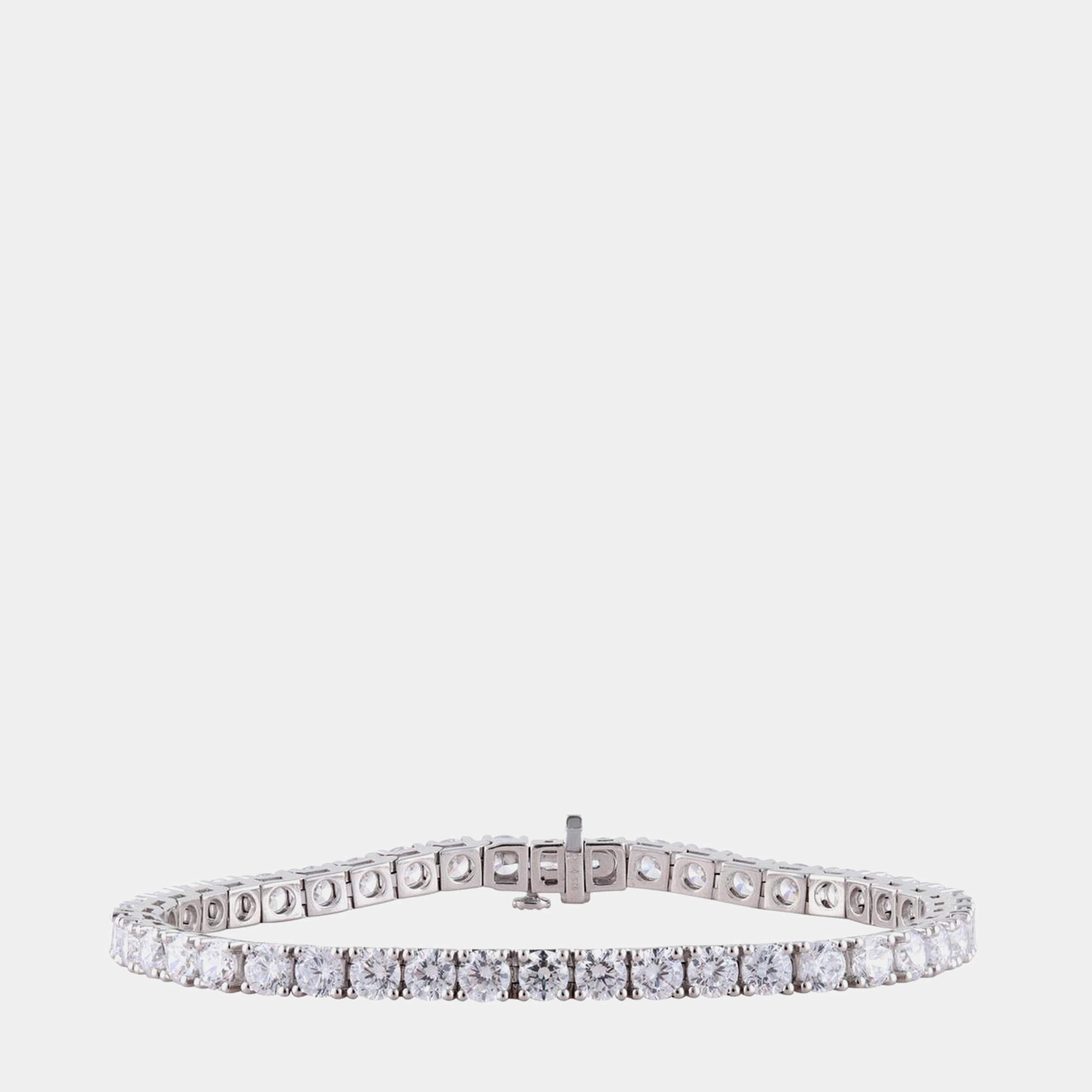 14K White Gold  Lab Grown Diamond Tennis Bracelet (10.45 cts)