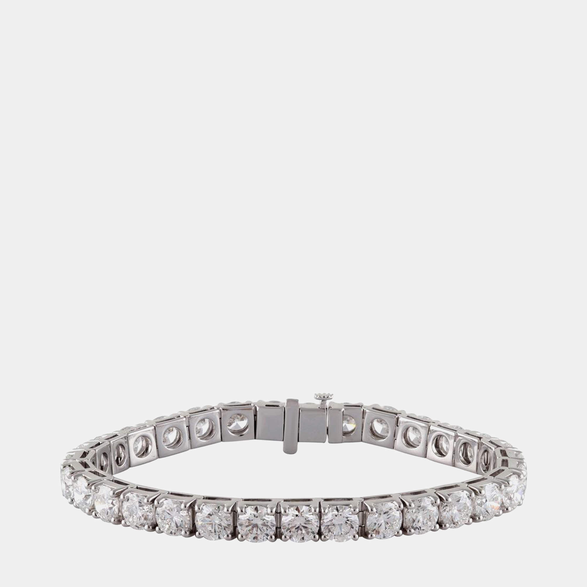 14K White Gold  Lab Grown Diamond Tennis Bracelet (19.95 cts)
