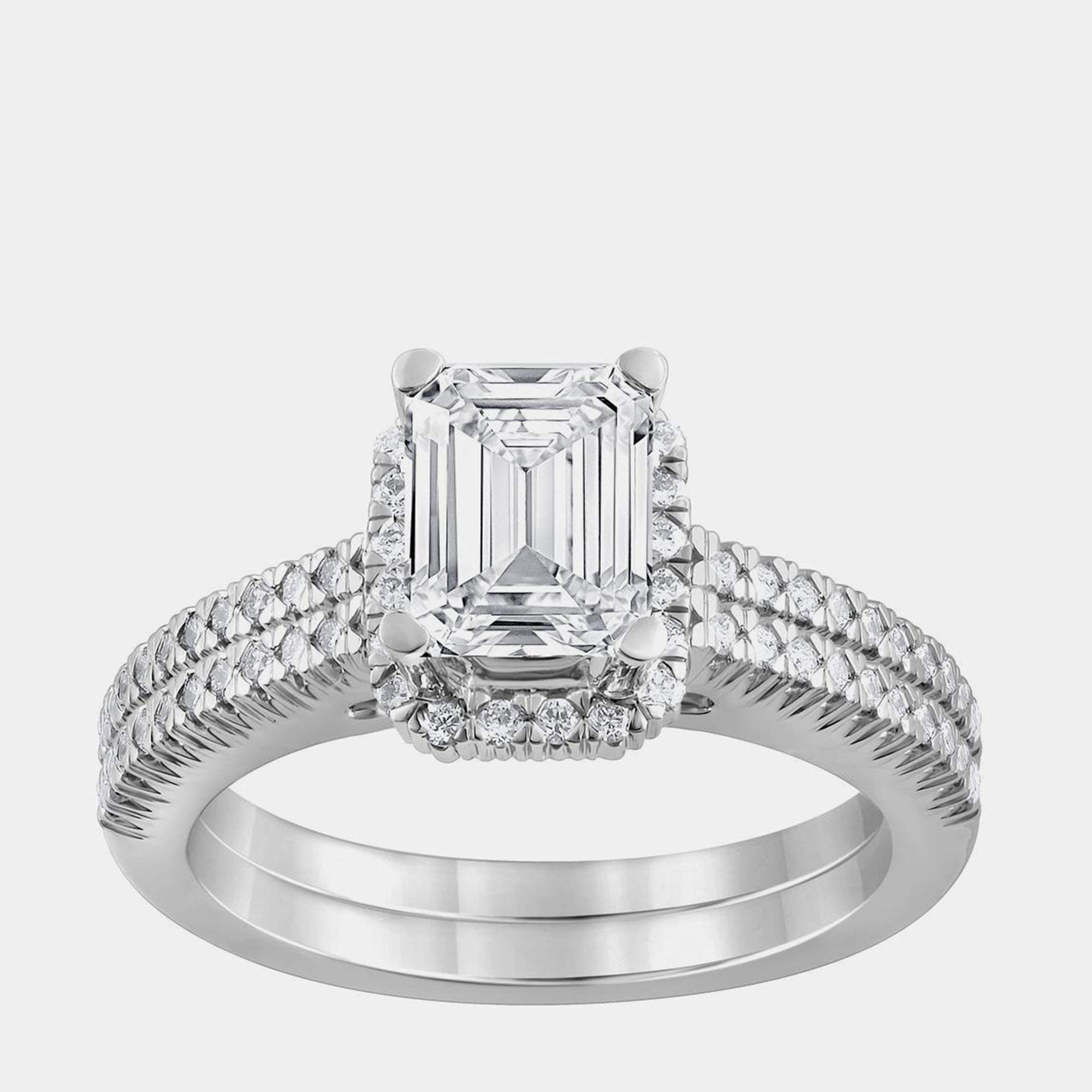 Pre Owned 1.45ct 14k White Gold Lab Grown Diamond Bridal Set