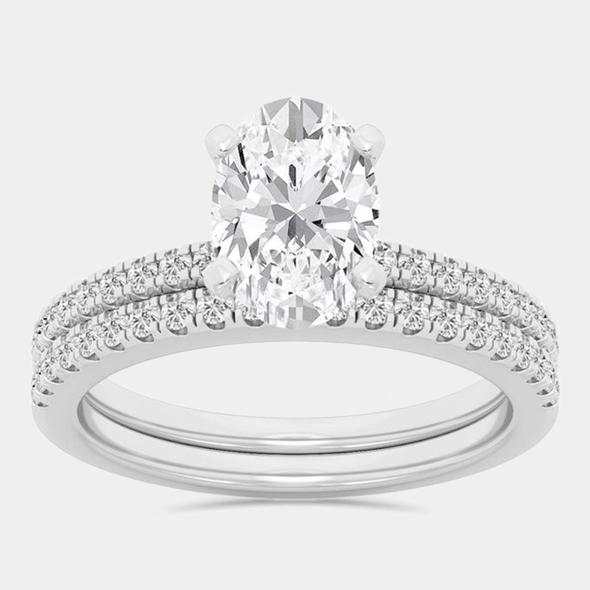 Pre Owned 2.5ct 14k White Gold Lab Grown Diamond Bridal Set