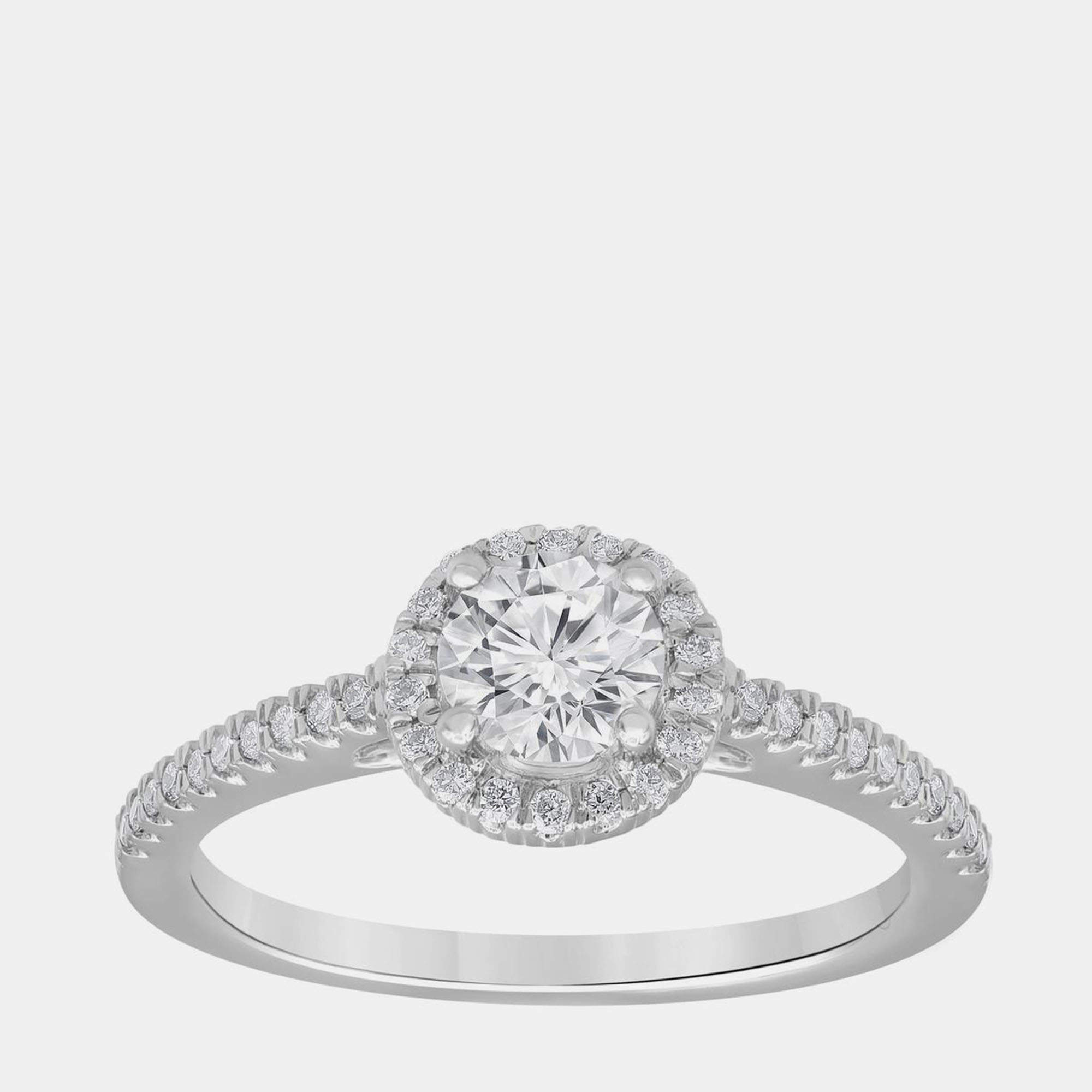 Pre Owned 1.01ct 14k White Gold Lab Grown Diamond Engagement Ring US 7
