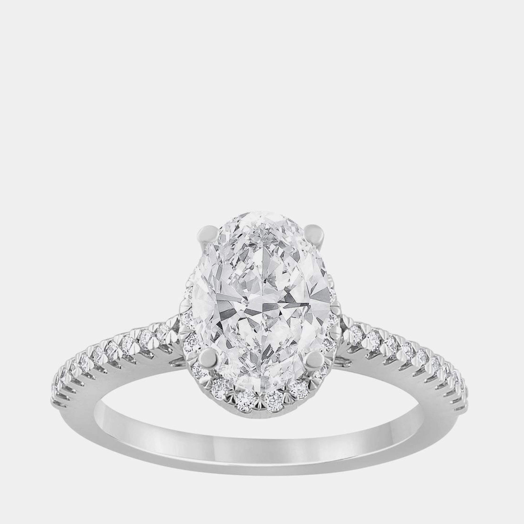 Pre Owned 1ct 14k White Gold Lab Grown Diamond Engagement Ring US 7