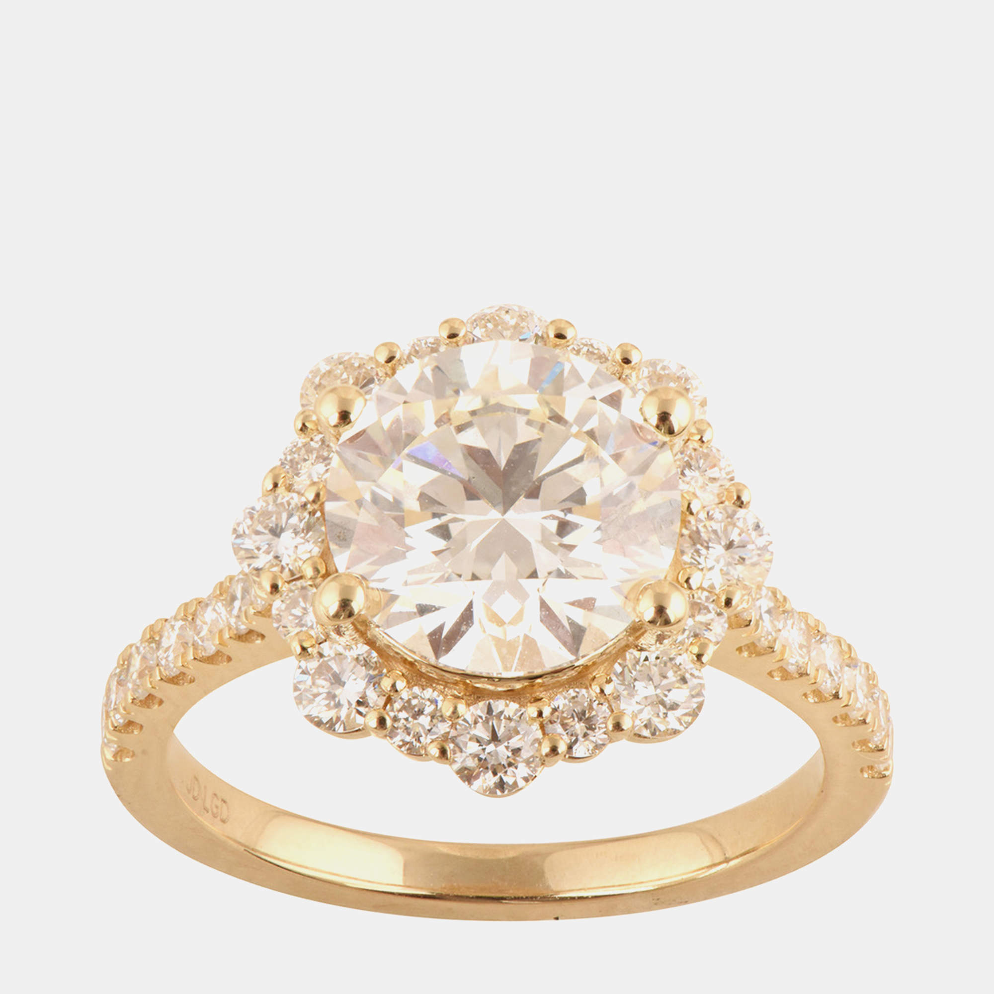 Pre Owned 3.45ct 14k Yellow Gold Lab Grown Diamond Engagement Ring